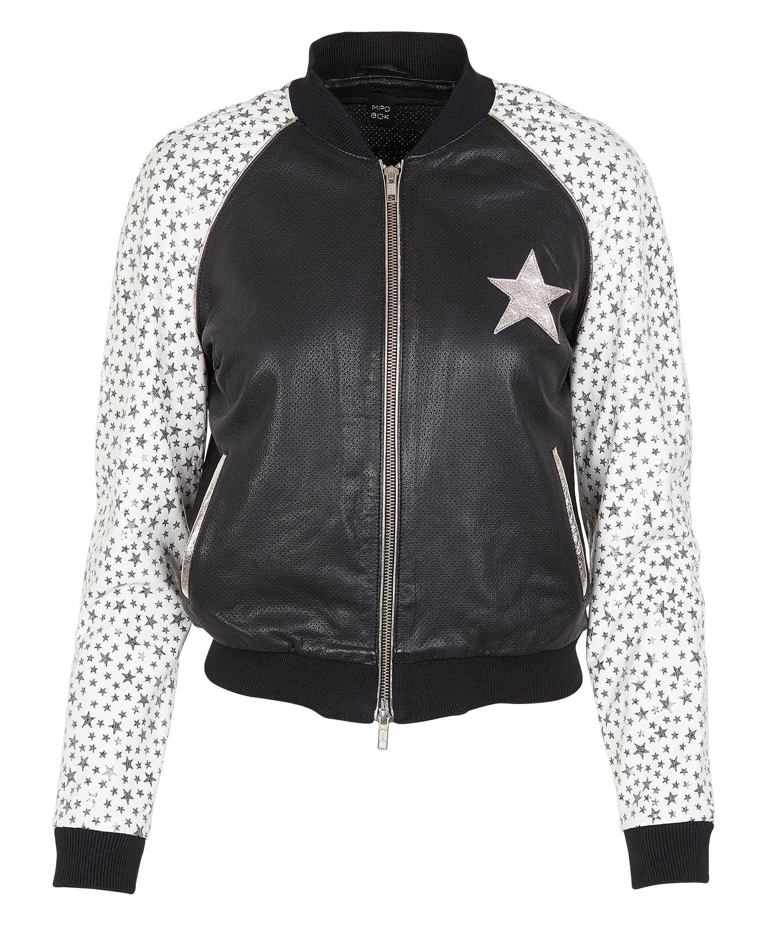 black leather box jacket