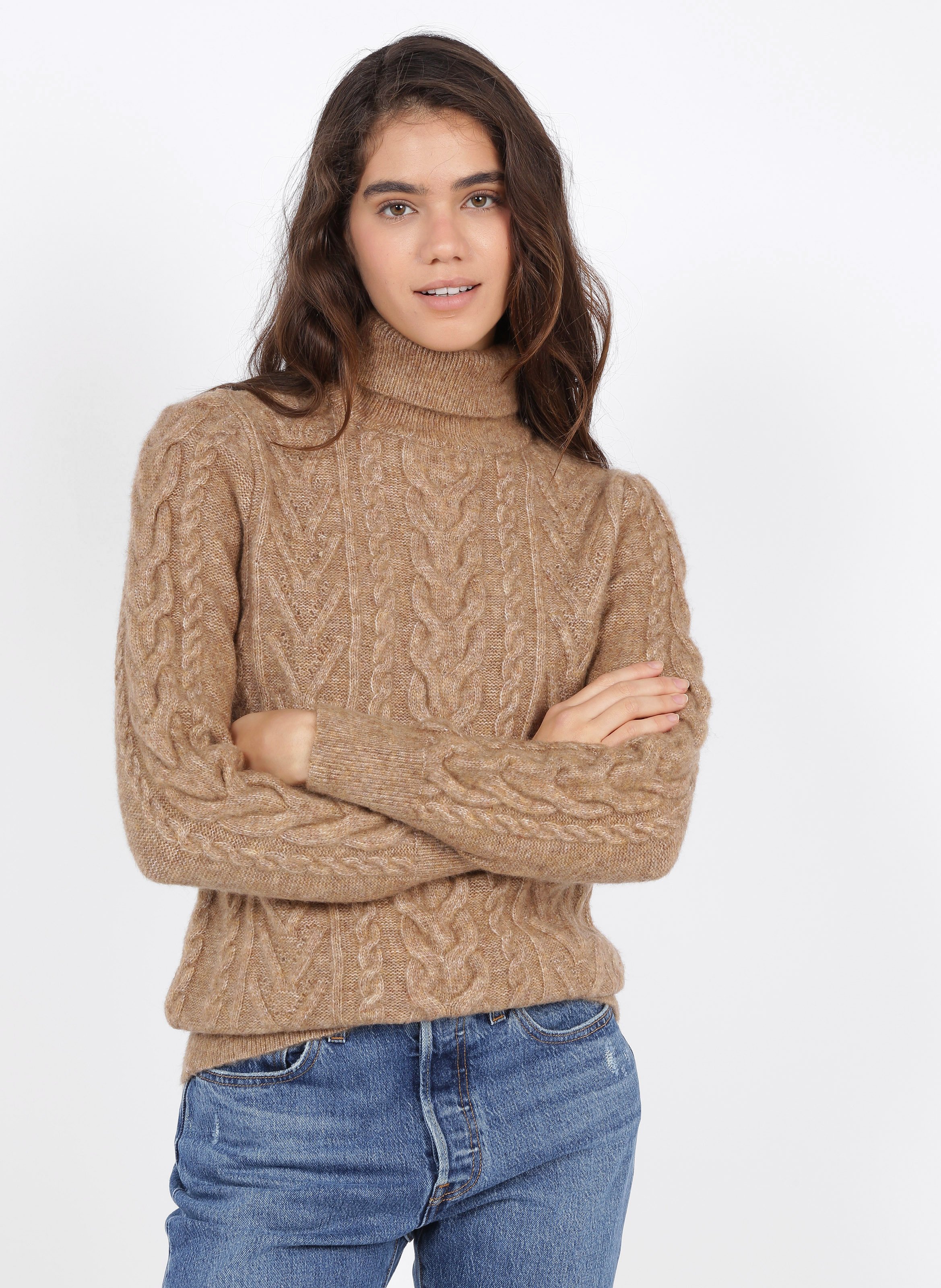 cable knit turtle neck jumper