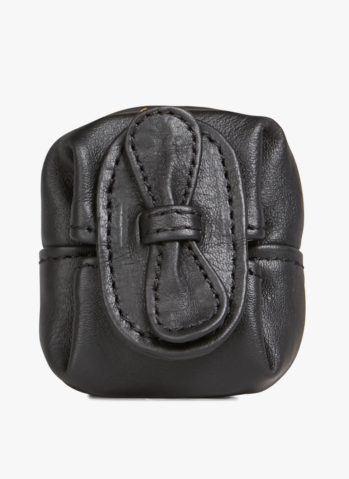 NAT & NIN Black Leather bow wallet