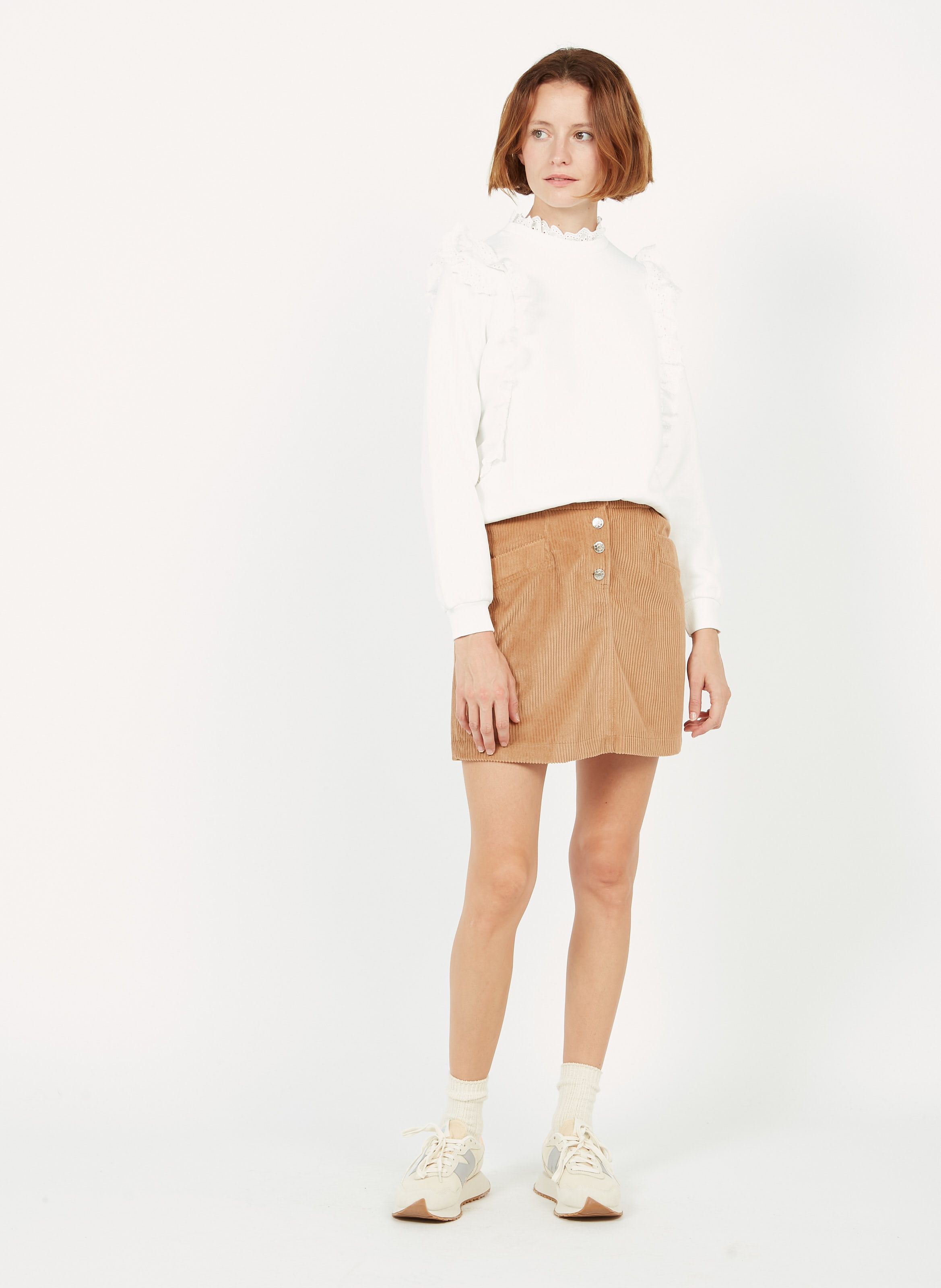 corduroy skirt with sweater