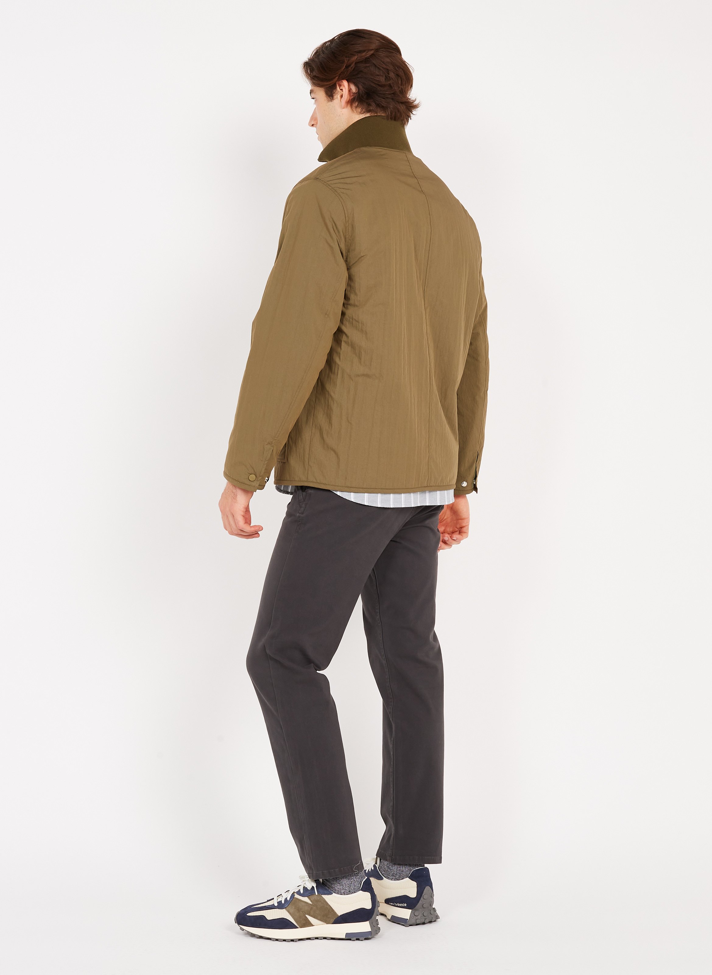 Highneck Cottonblend Coat Pine Green Closed Men Place des Tendances