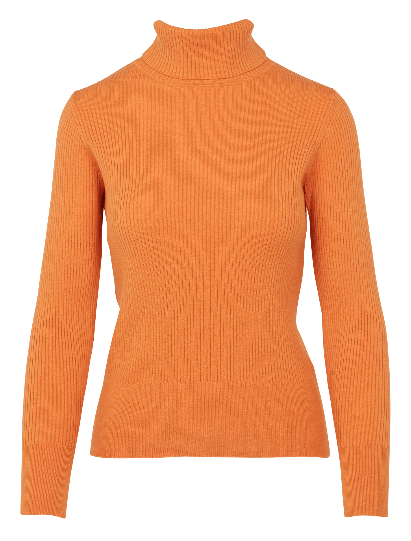 orange turtleneck top