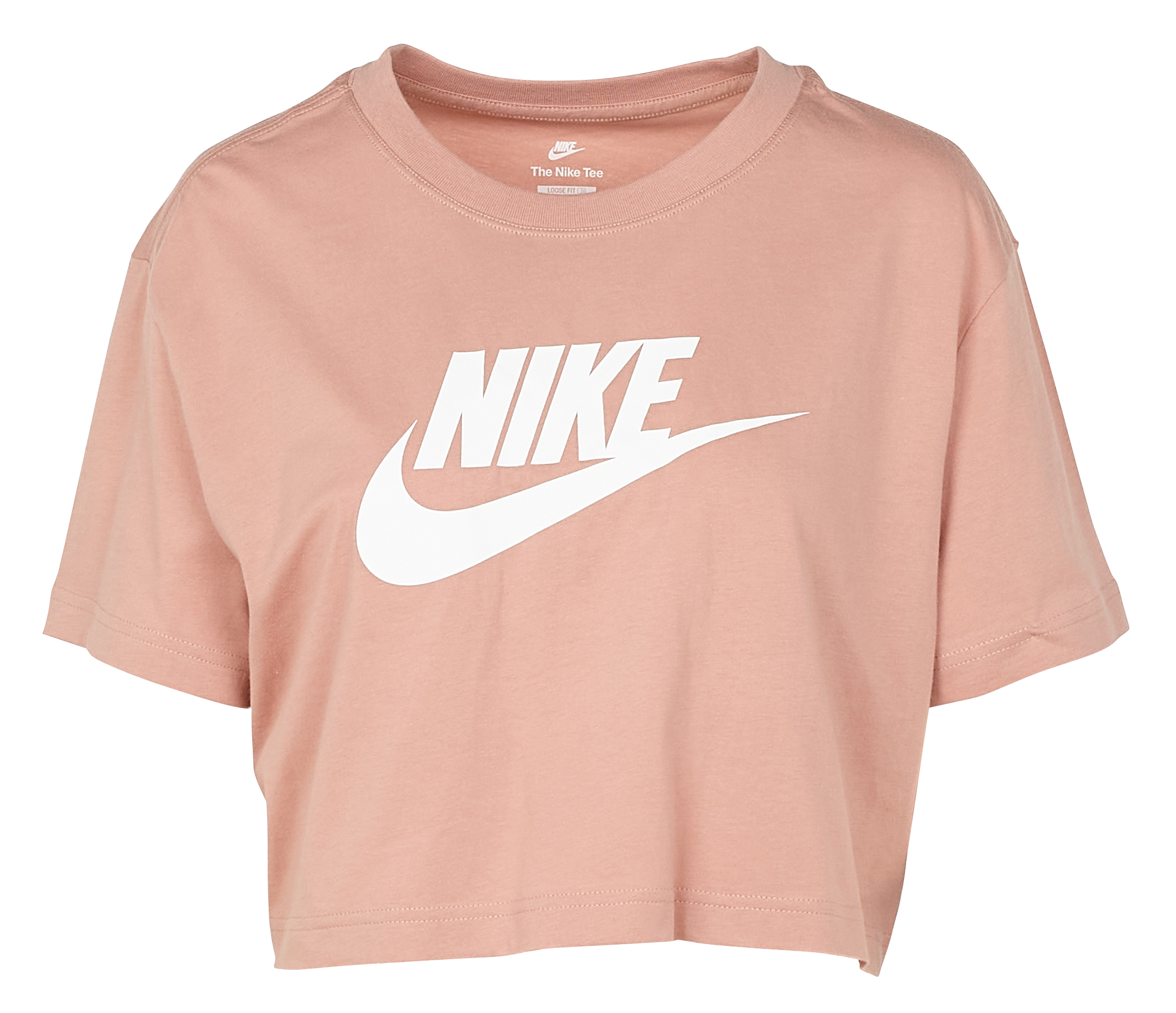 pink and white nike top