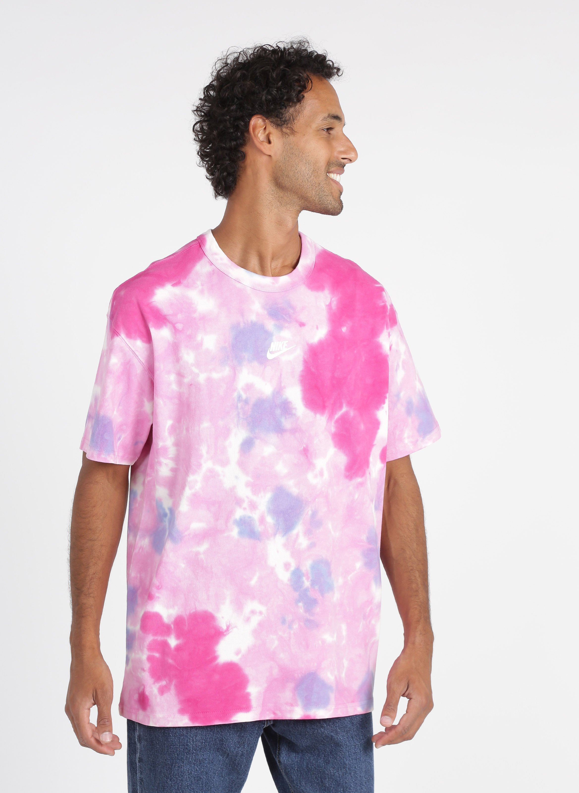 Round-neck Tie-dye Print Cotton T-shirt 