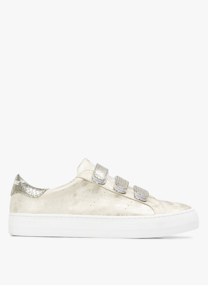 Low top Iridescent Velcro Sneakers Amande l Gold No Name Women