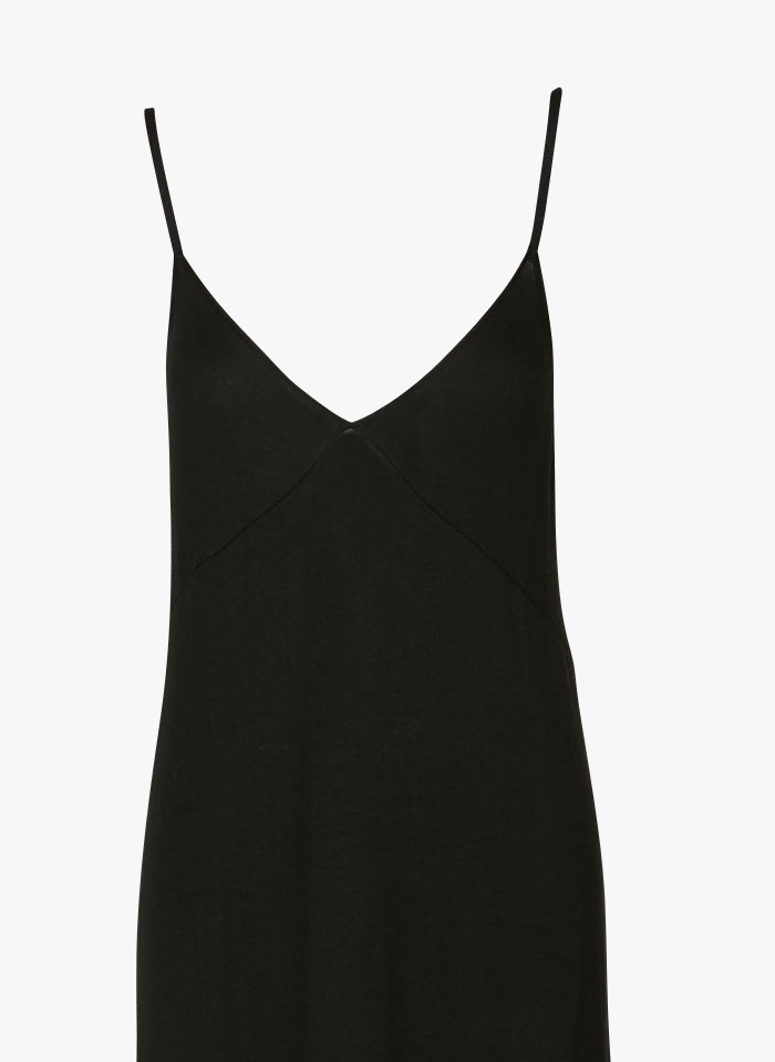 Long Jersey Nightdress With Low-cut Back Noir Noo - Women | Place des ...
