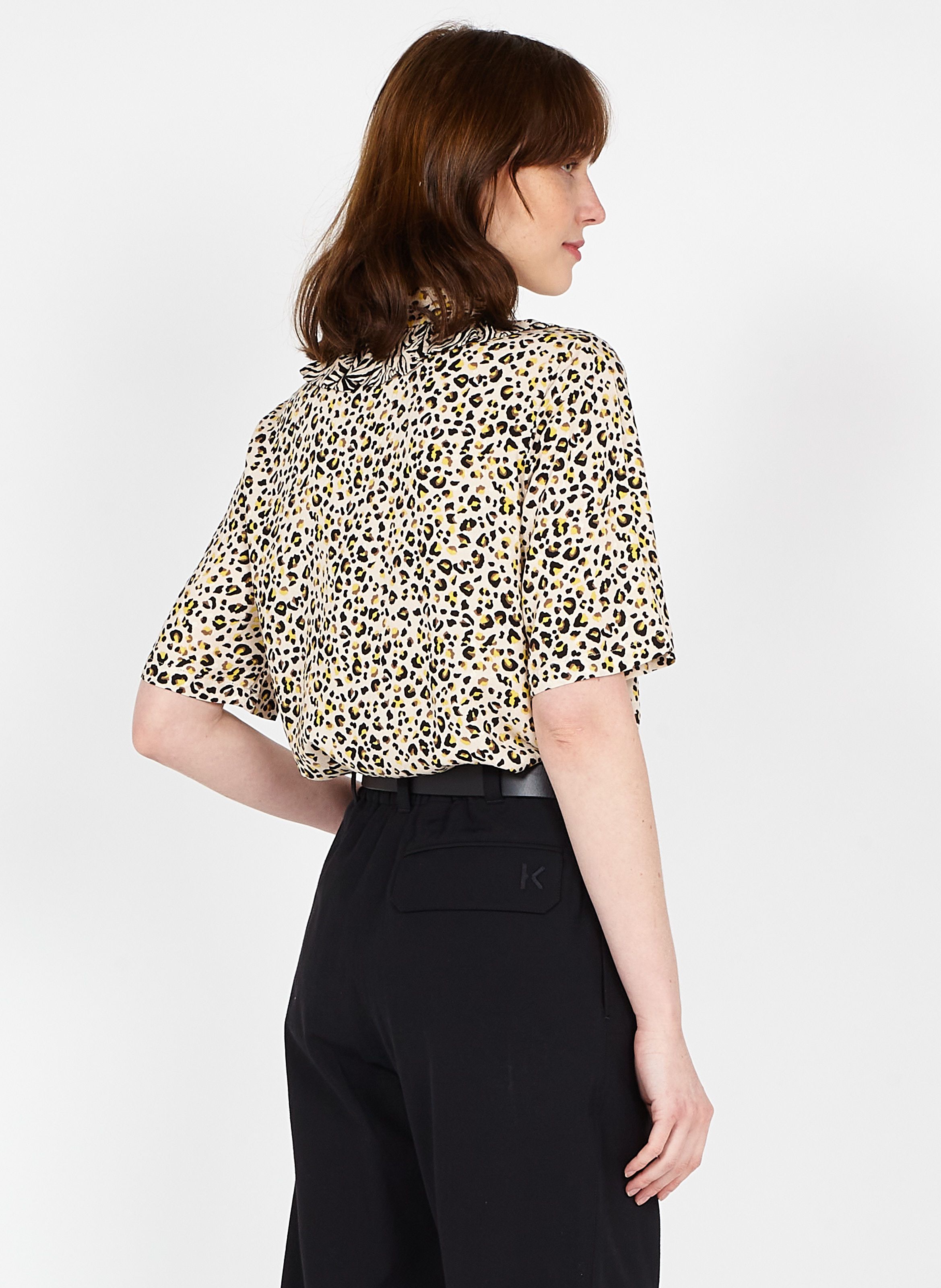 leopard print peter pan collar