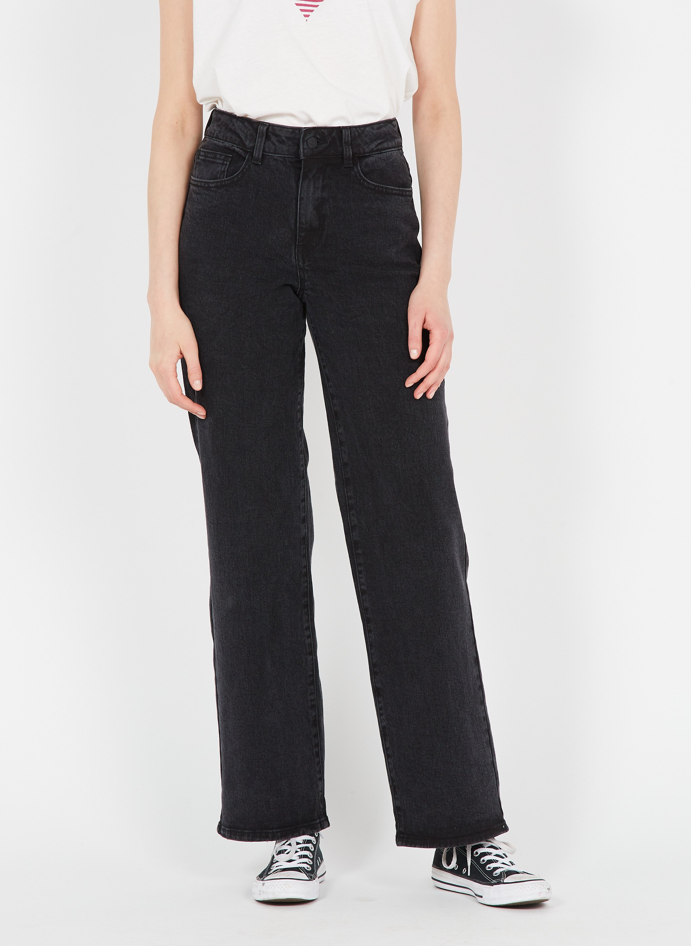 Organic Stretch Cotton Wide-leg Jeans 