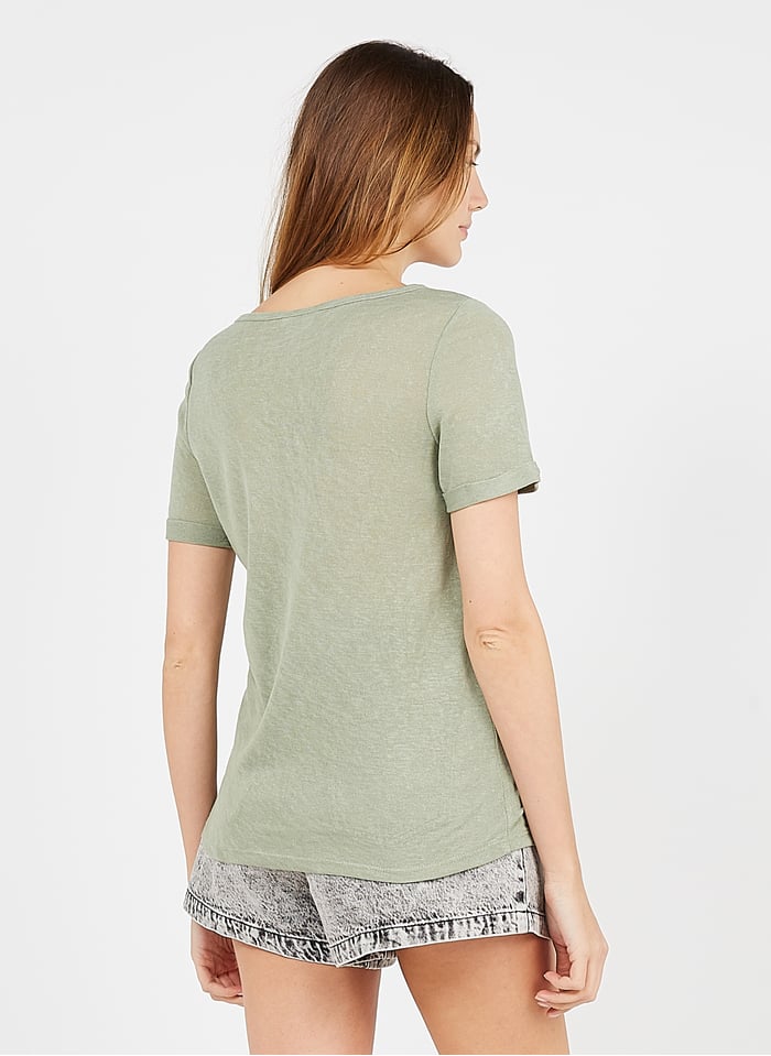 V Neck Jersey T Shirt Seagrass Object Women Place Des Tendances V Neck Jersey T Shirt Seagrass Object Women Place Des Tendances