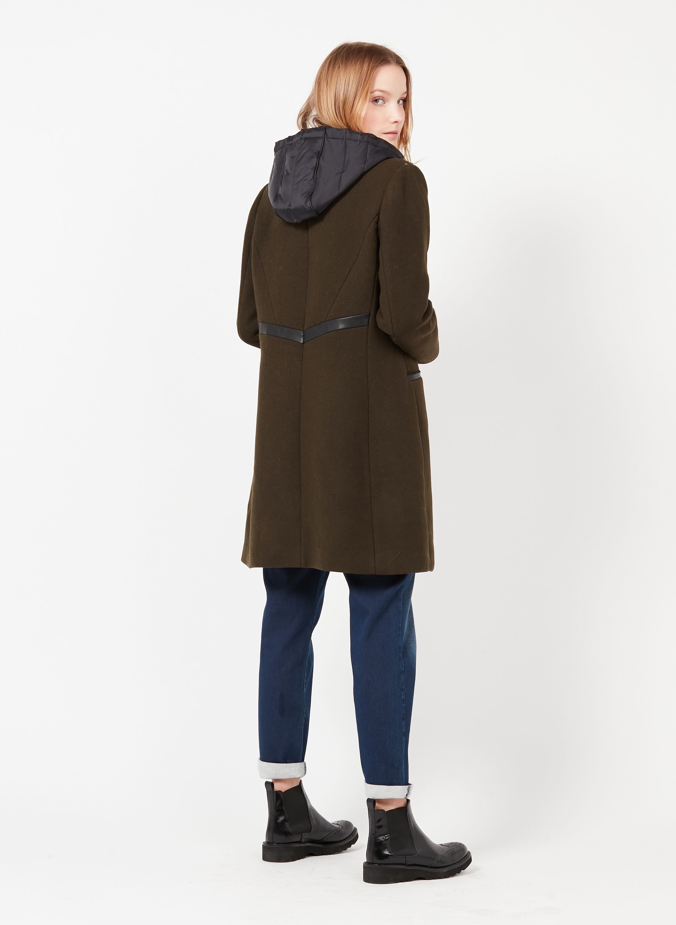 wool coat khaki