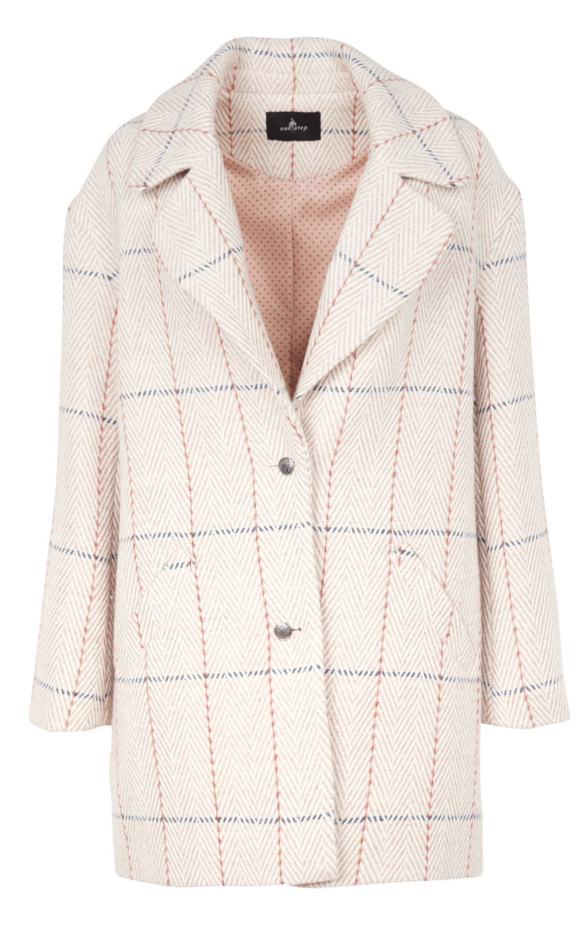 herringbone check coat