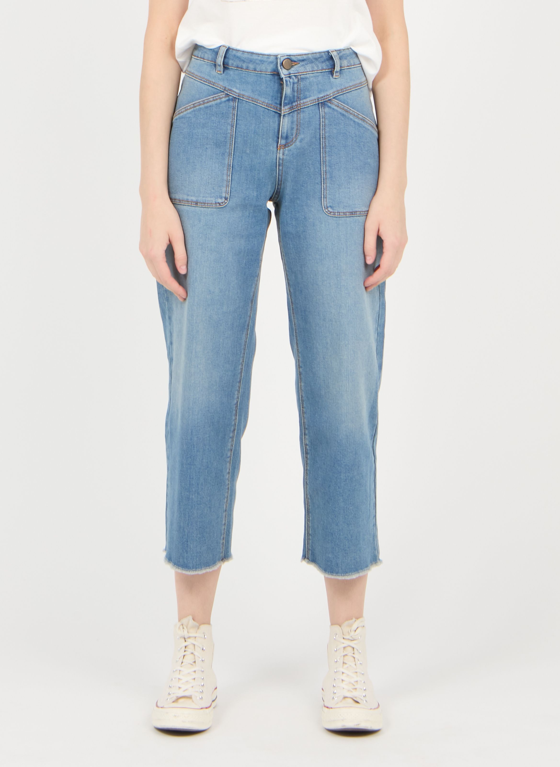 high rise straight fit jeans