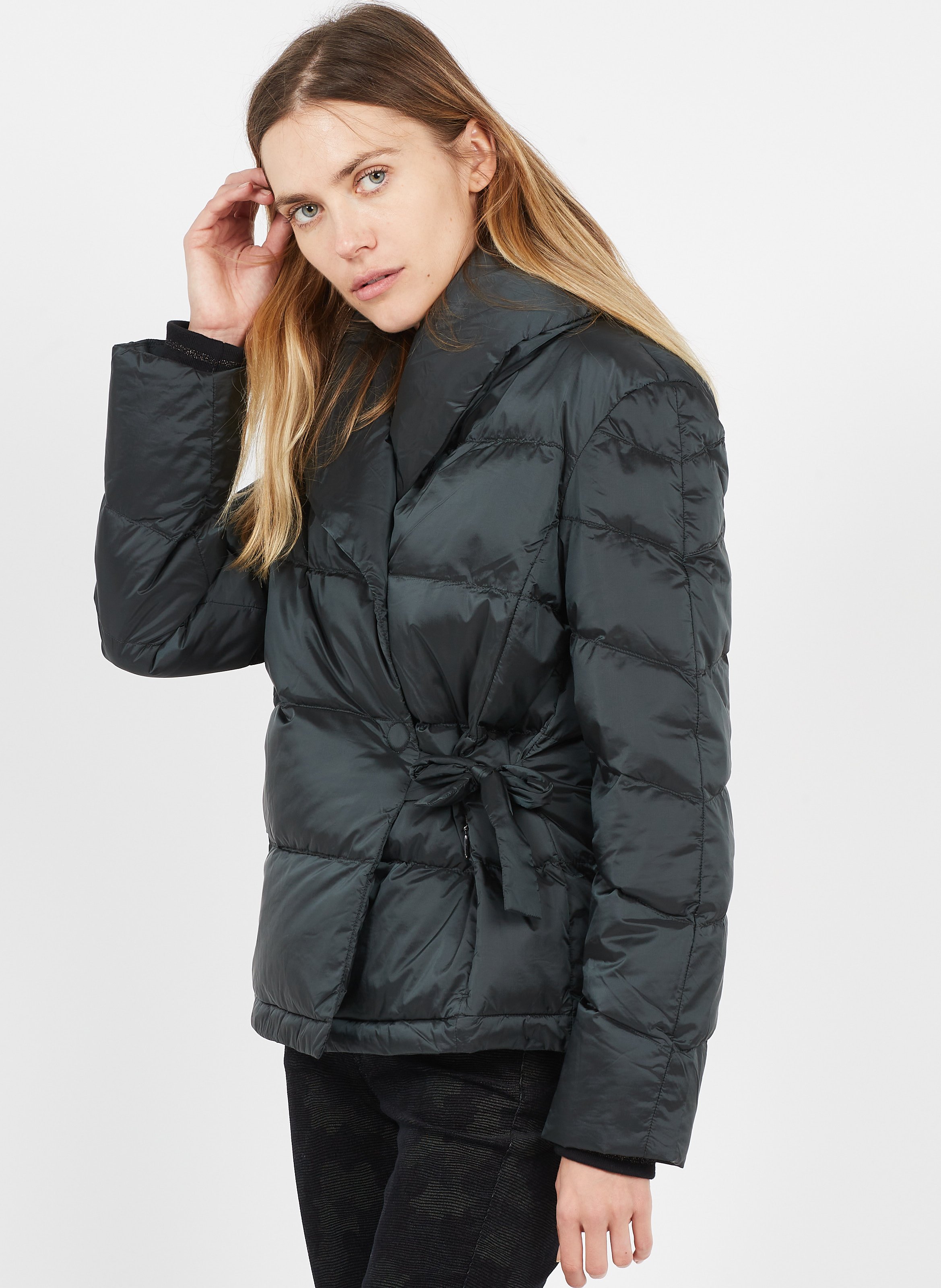 shawl collar padded jacket