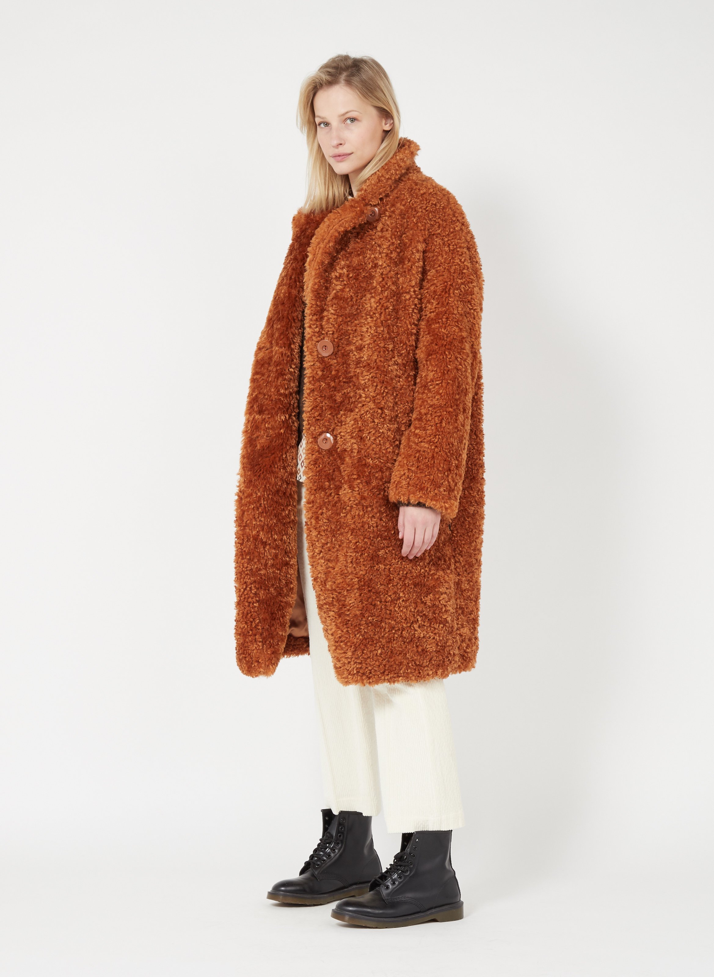 caramel faux fur jacket