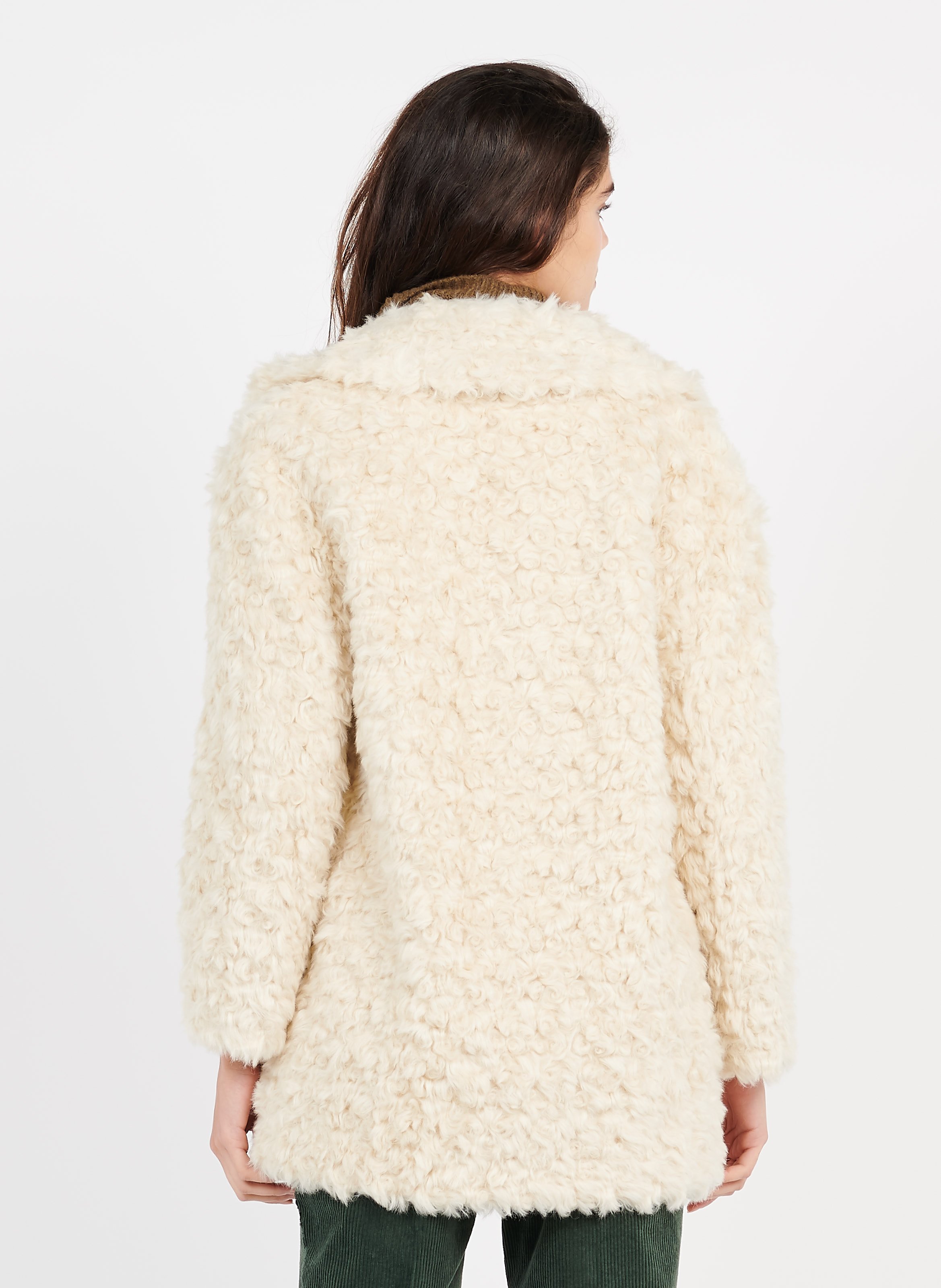 olivaceous fur jacket