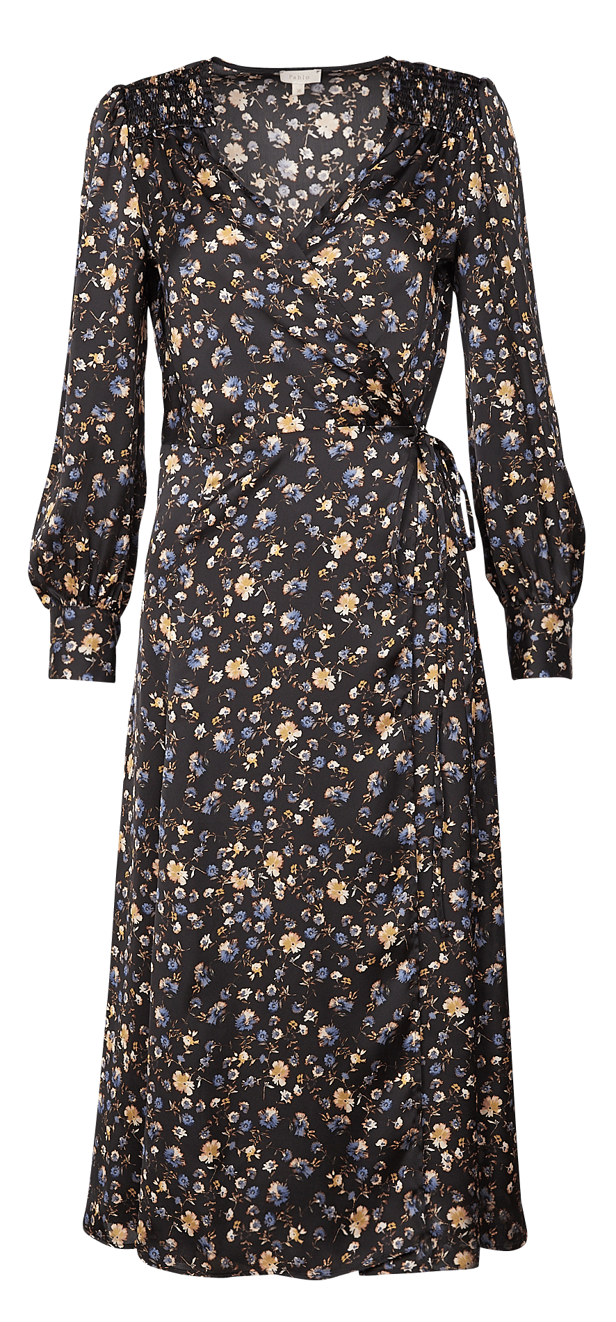 floral print midi wrap dress