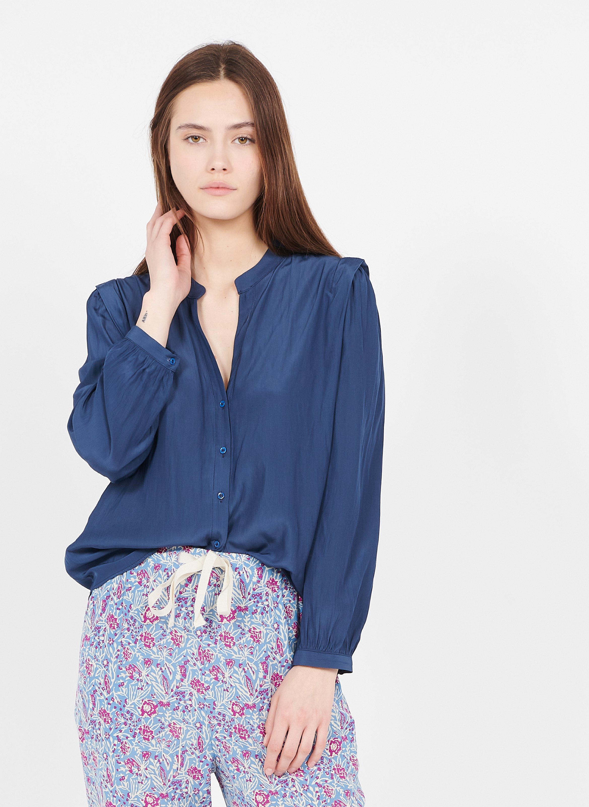 Sale Henley Shirt Indigo Pablo - Women 