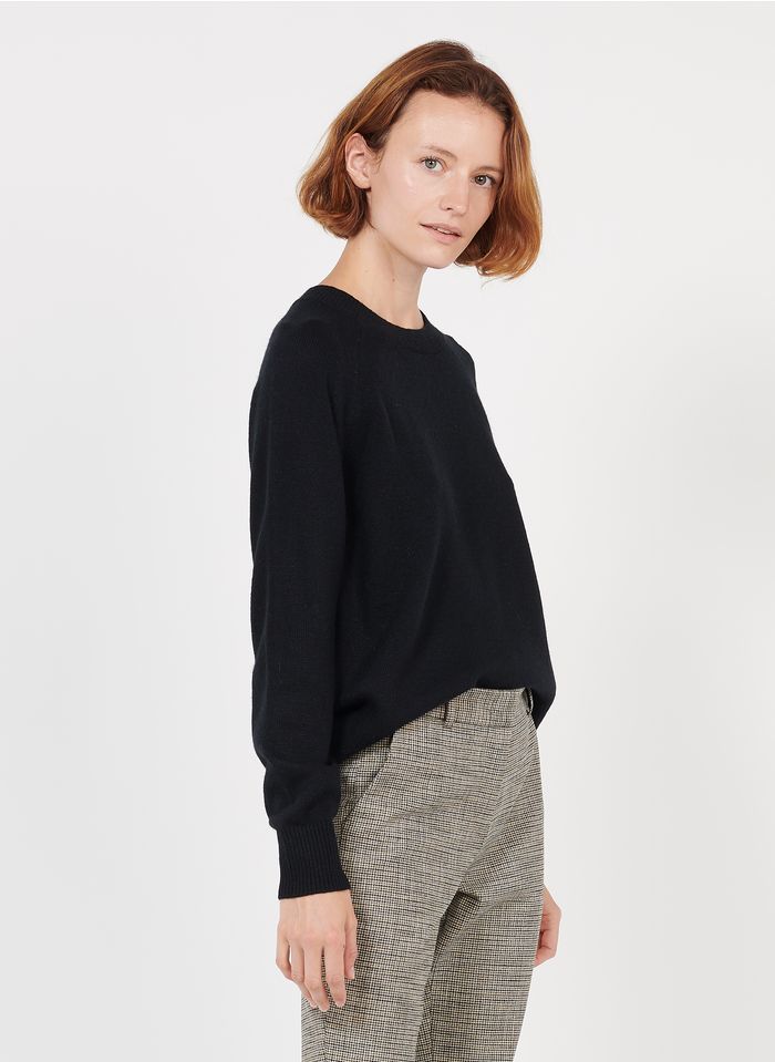 PABLO Black Round-neck wool and cashmere-blend sweater