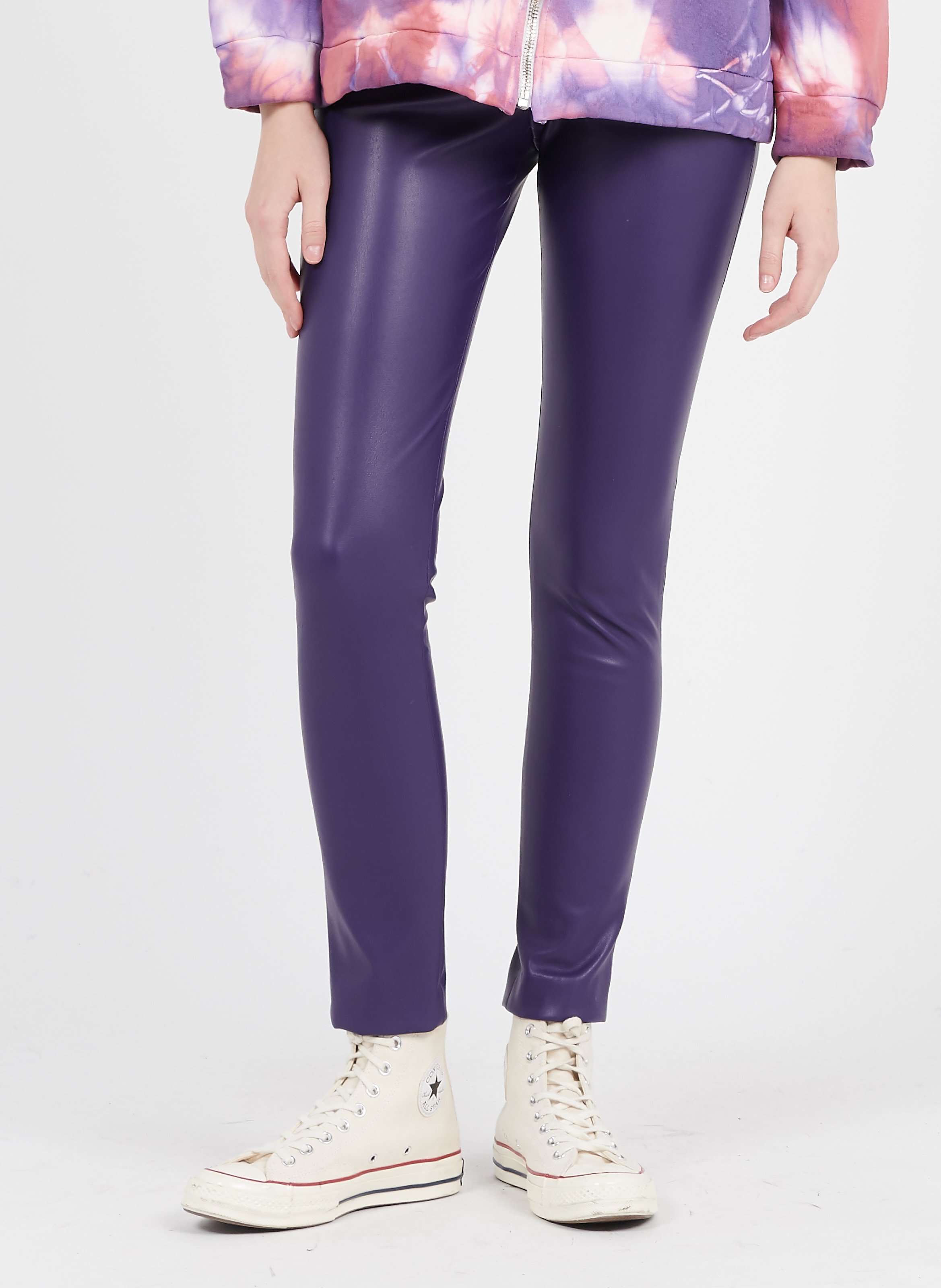 Sale Coated Leggings Violet Parisienne 