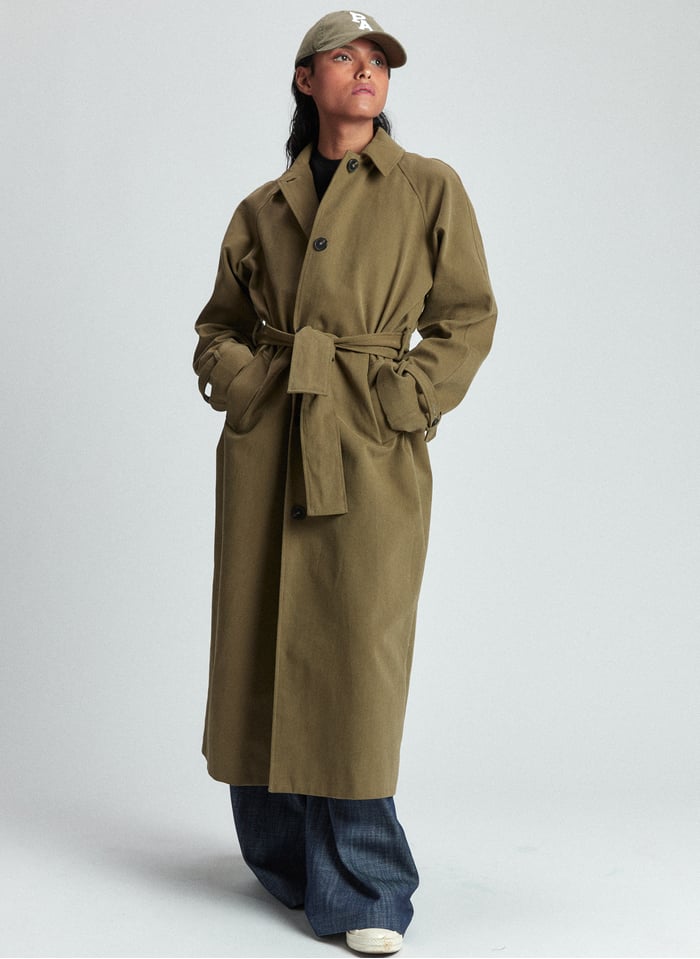 Oversized Cotton Trench Coat Kaki Parisienne Et Alors Women Place Des Tens Oversized Cotton Trench Coat Kaki, Ww1 French Trench Coat