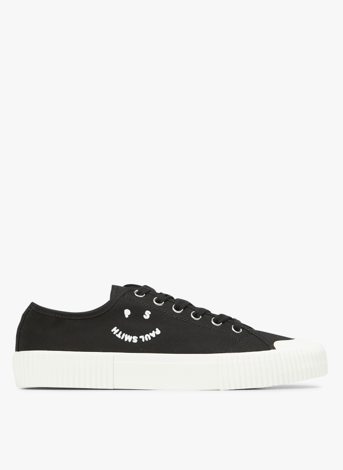 PAUL SMITH Black Canvas low-top sneakers