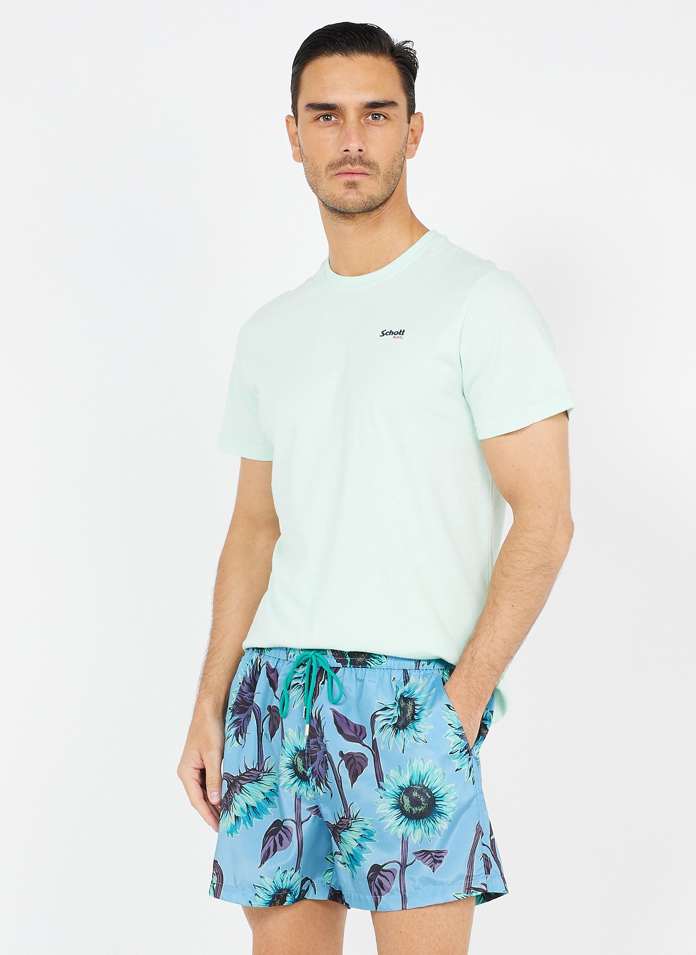 Paul Smith Blue 'Sunflower' Print Swim Shorts, Blue