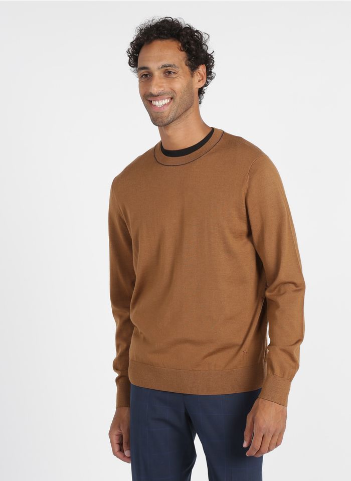 PAUL SMITH Brown Regular-fit round-neck wool sweater