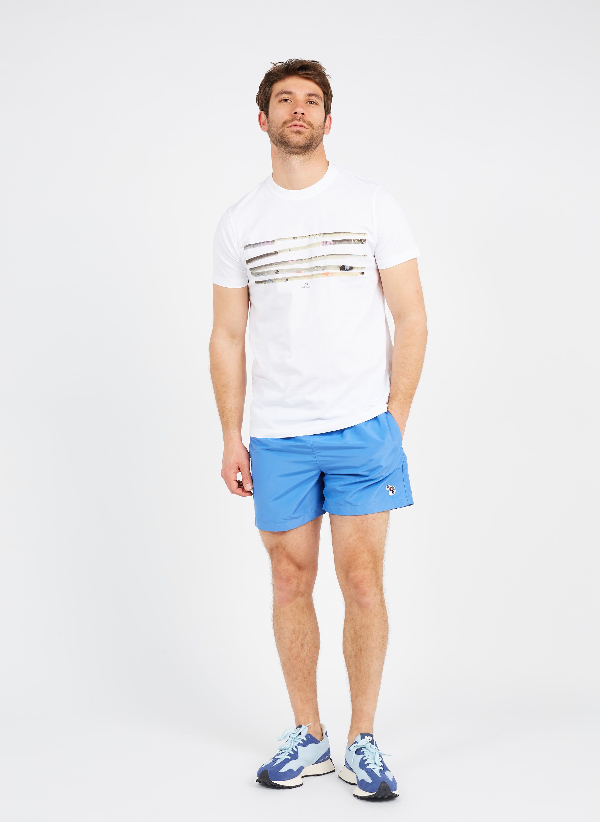 new balance shorts blue