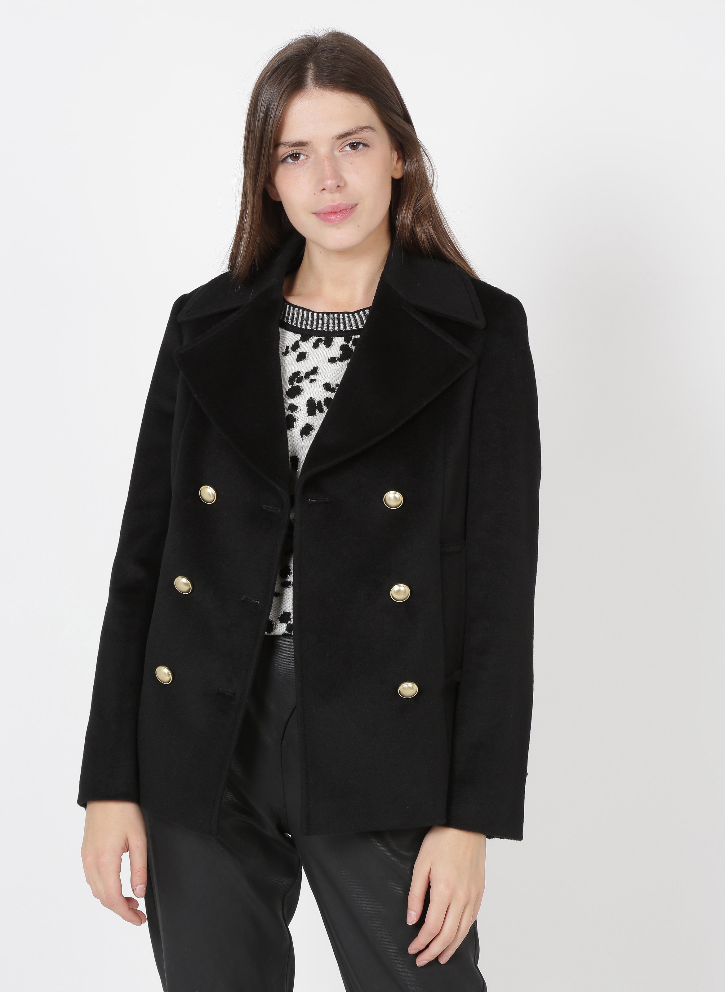 classic black wool coat