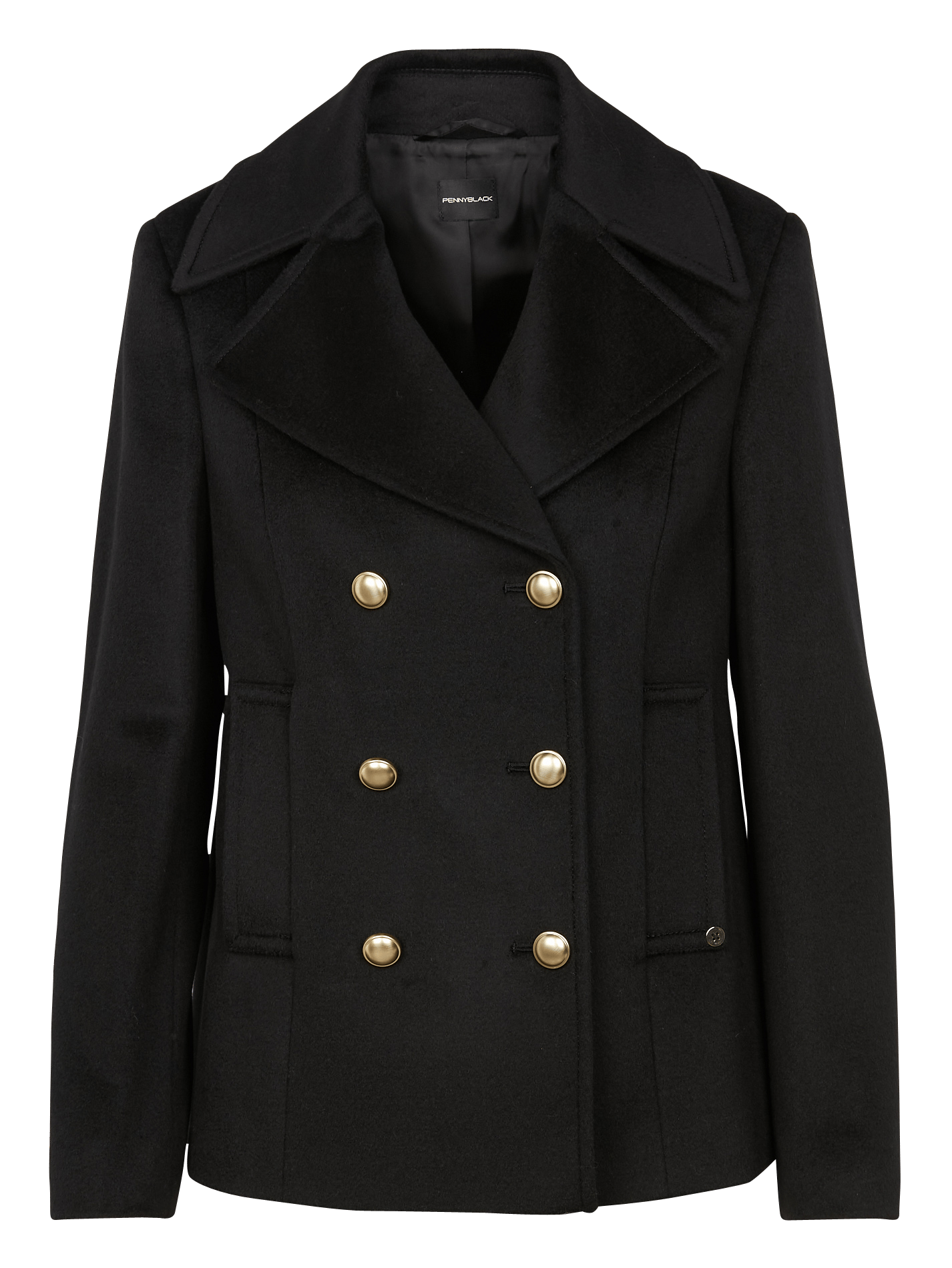 classic black wool coat