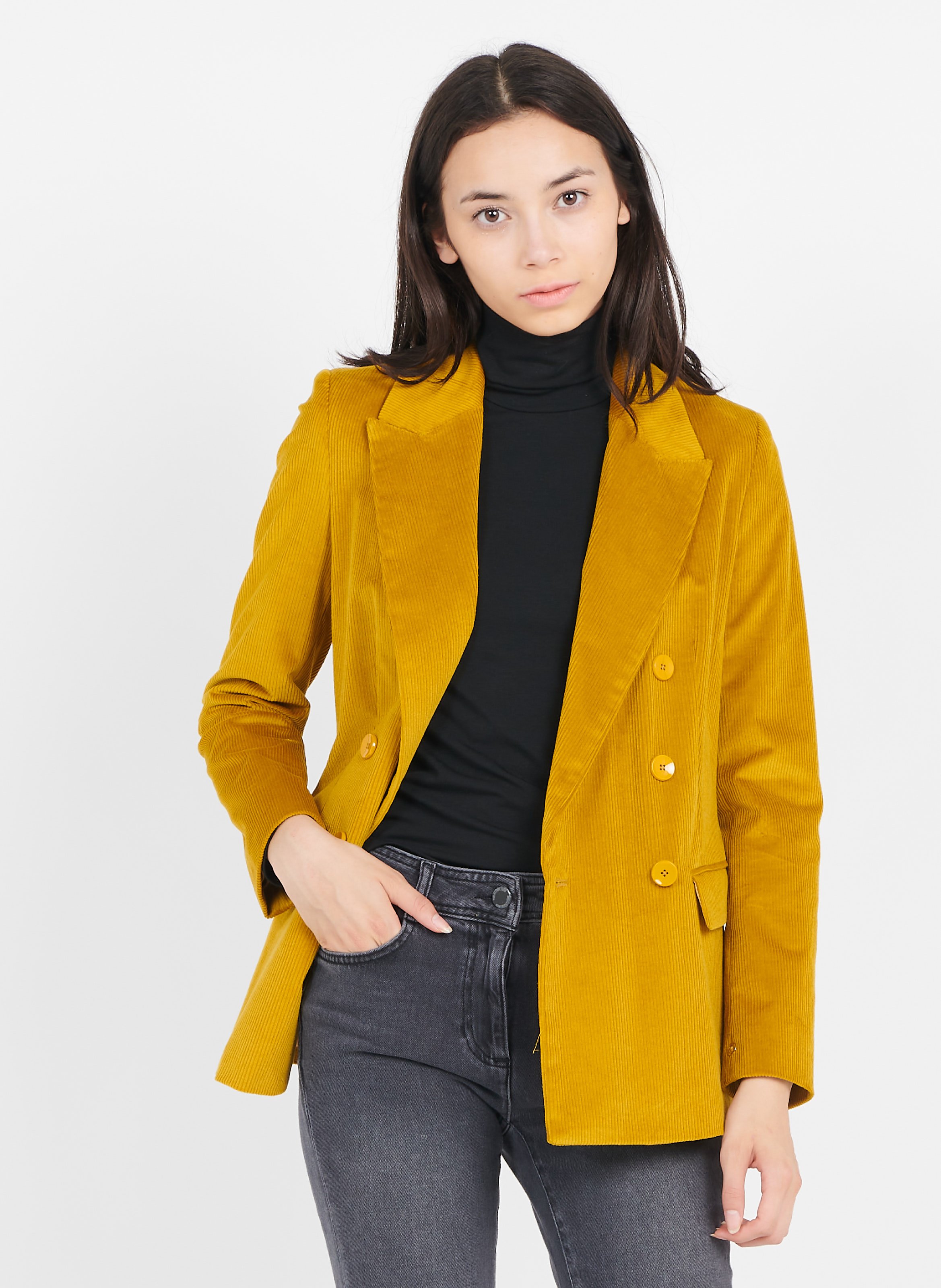 Cotton Corduroy Jacket With Tailored 