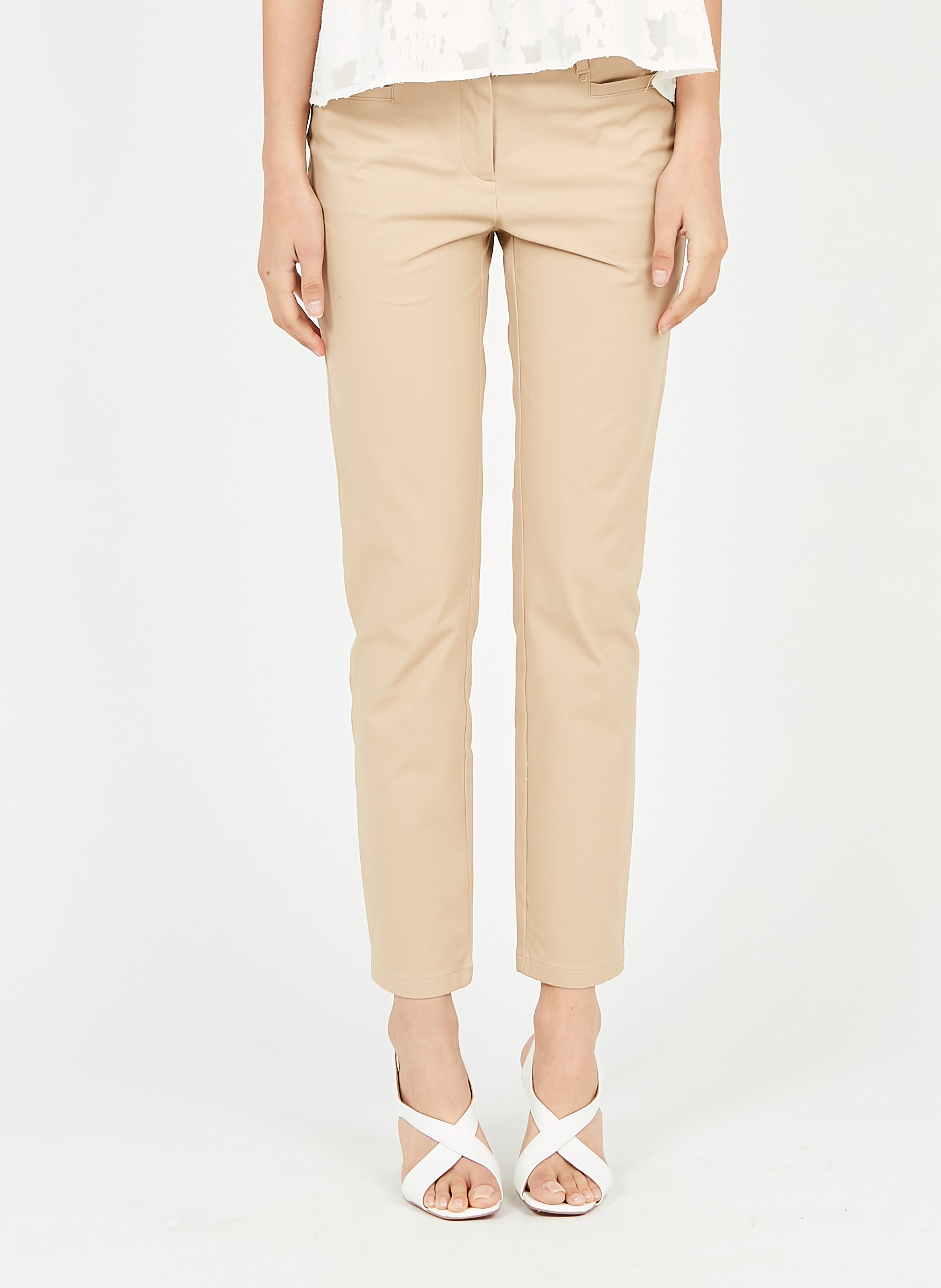 Sale Cotton Twill Pants Beige 