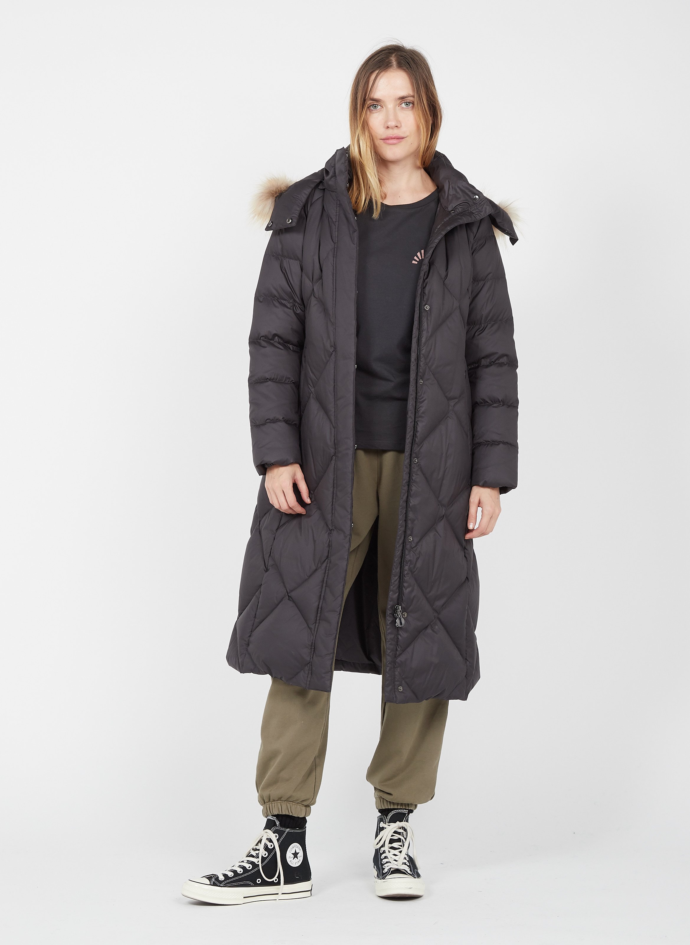 fur lined padded coat