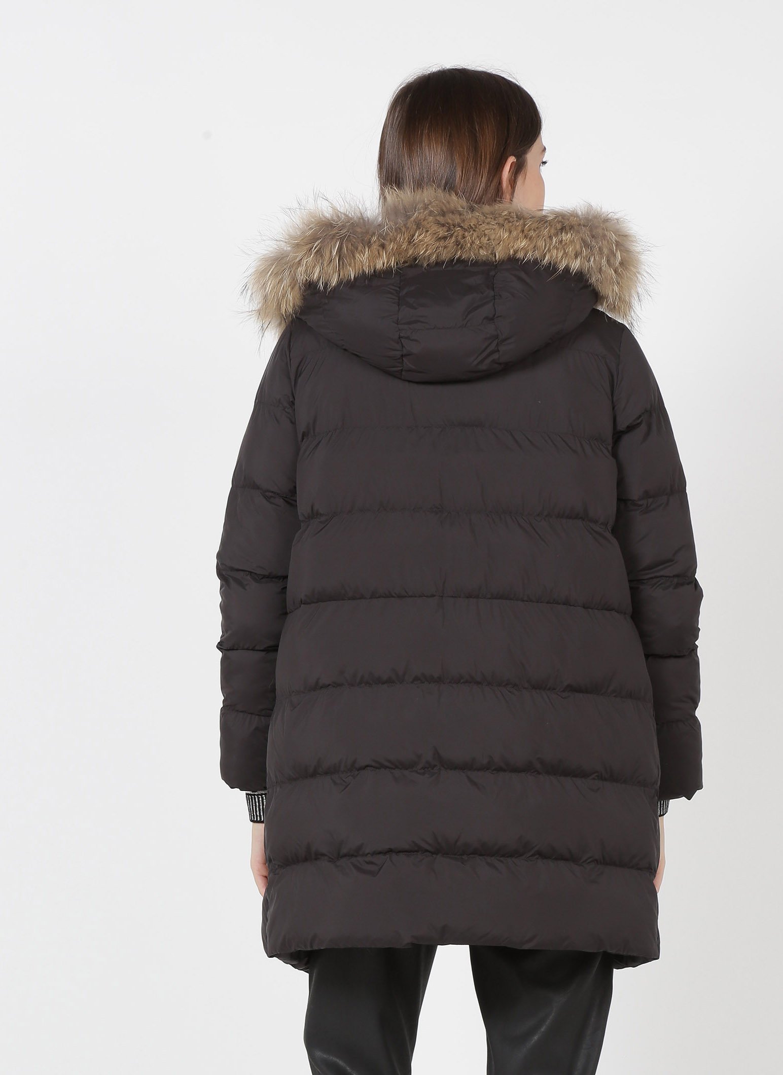 black mid length winter coat