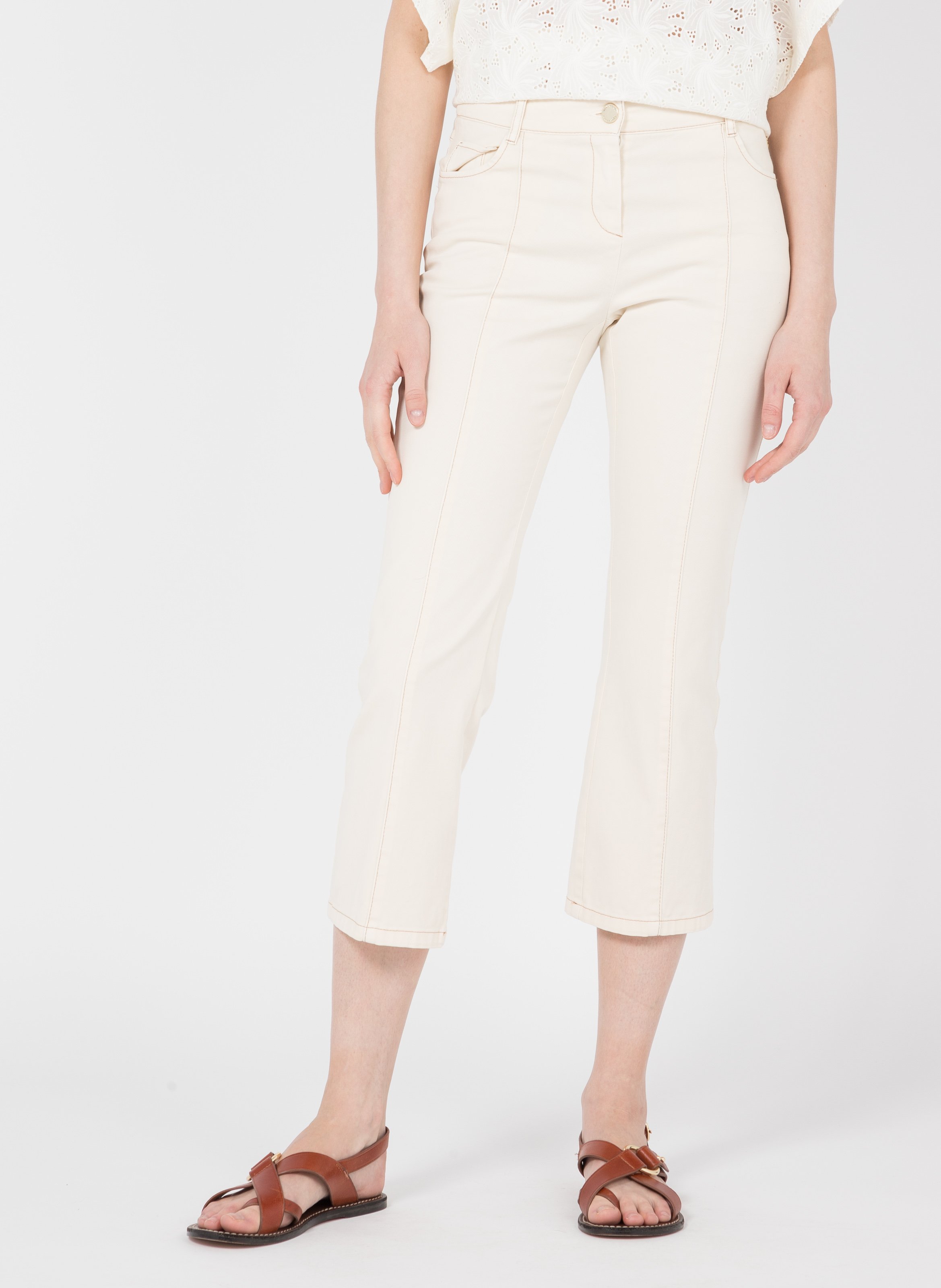 Straight-leg Cotton Pants White Pennyblack - Women | Place des Tendances