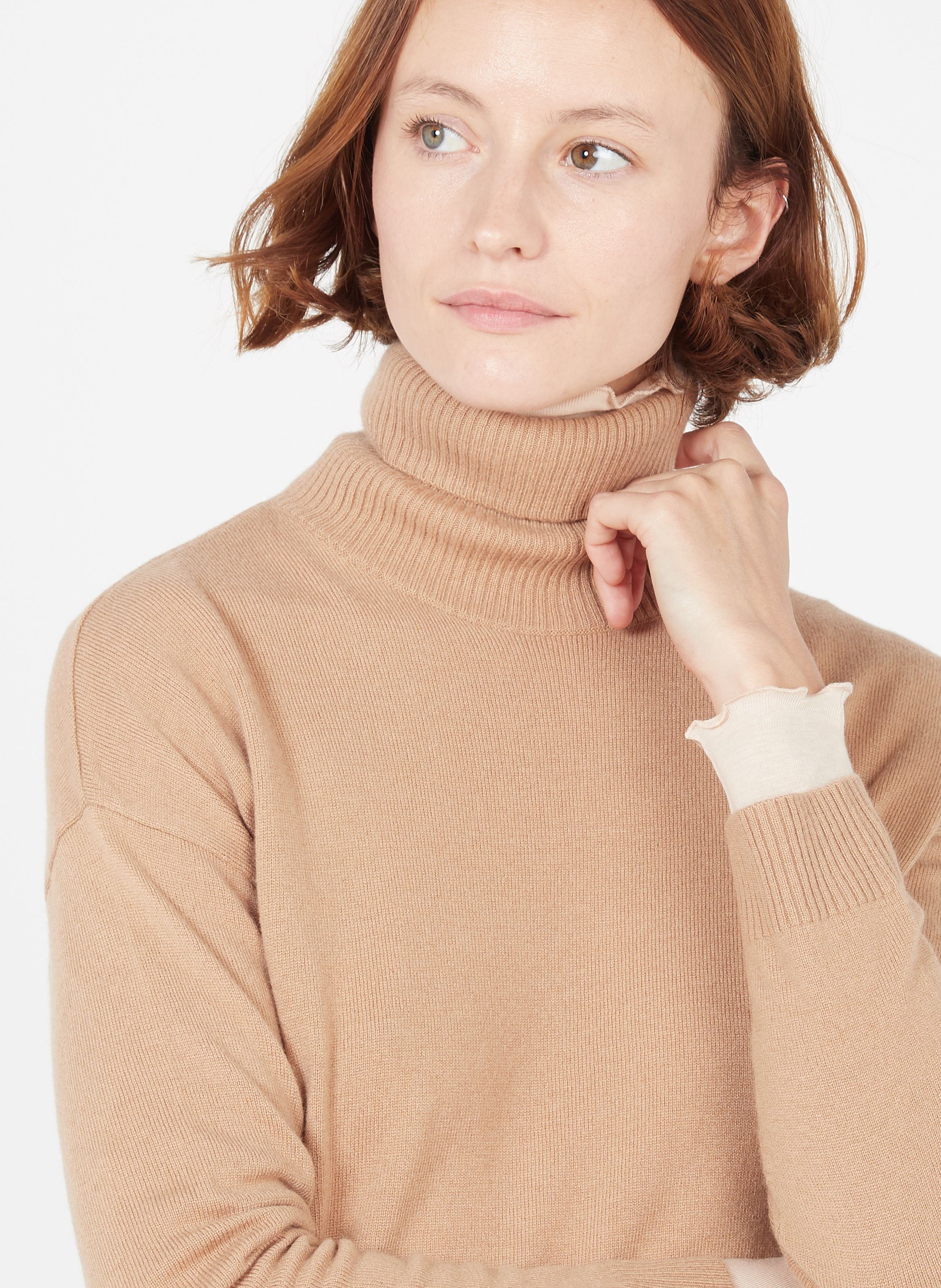 beige turtleneck sweater women's