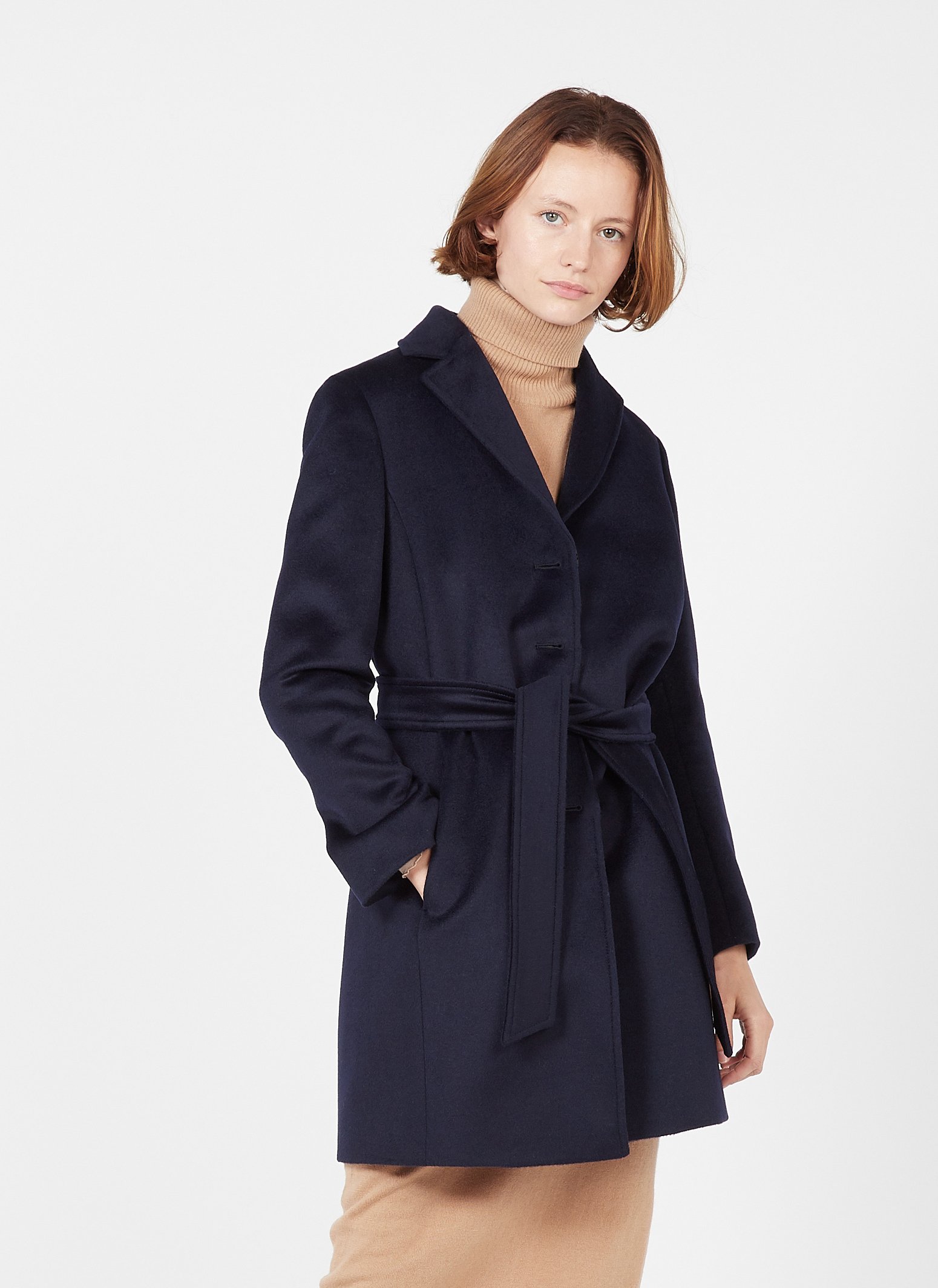 no collar wool coat
