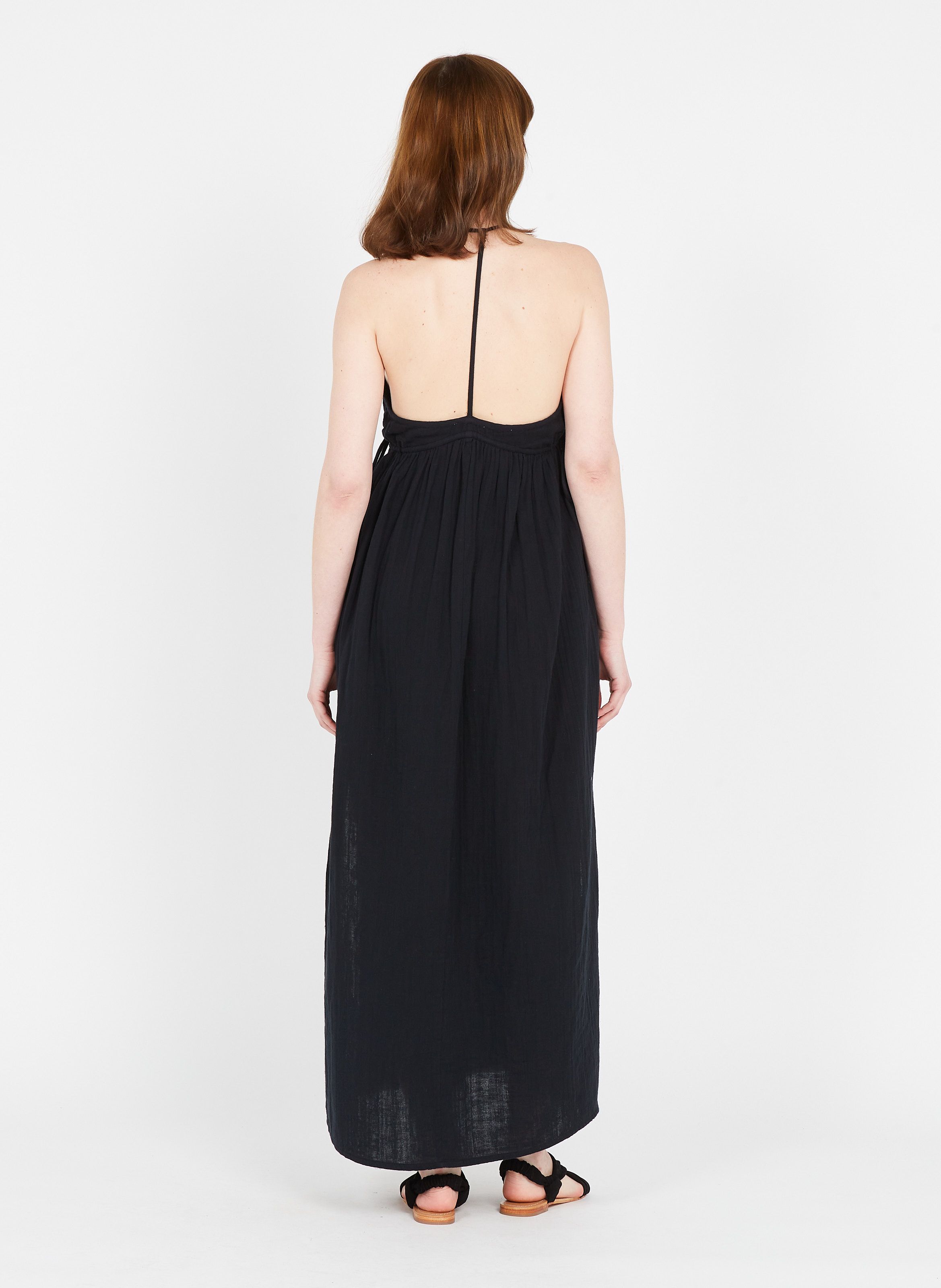 black cotton gauze dress