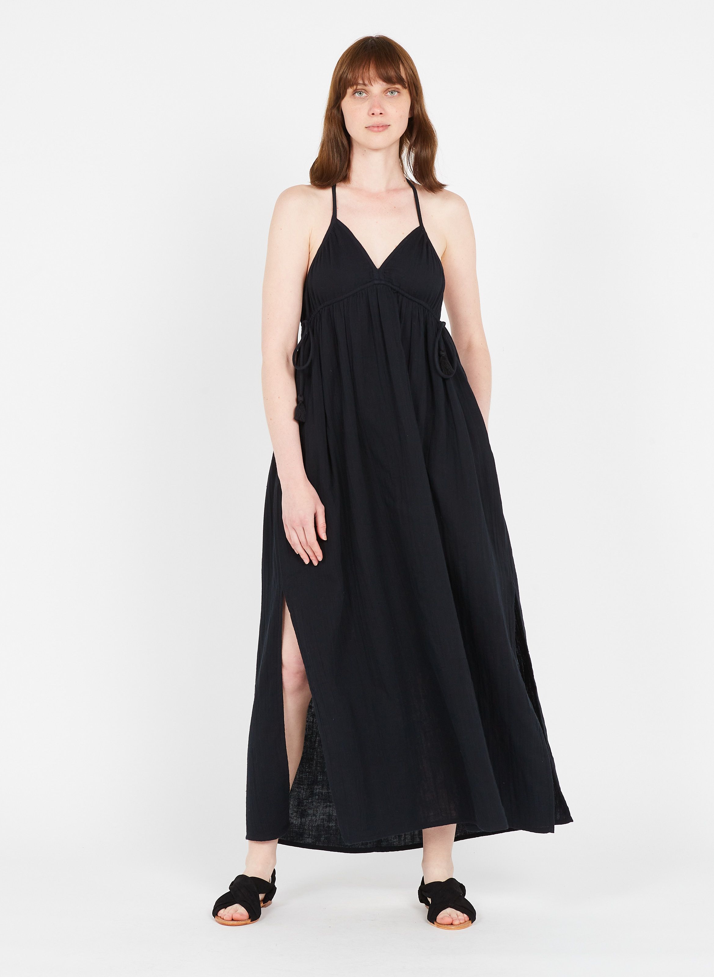 black cotton gauze dress