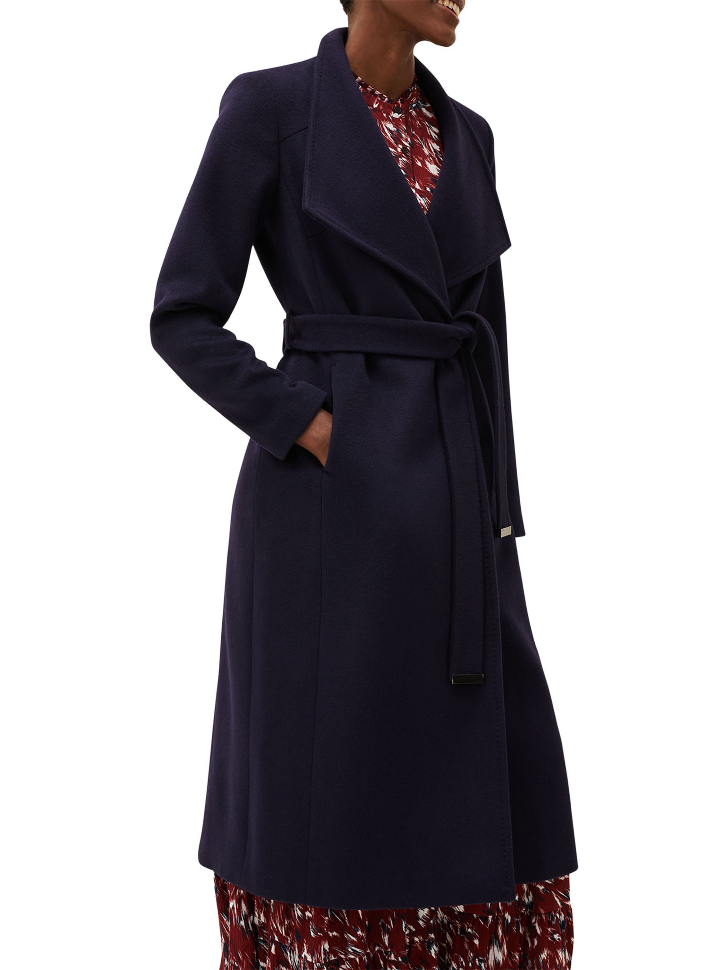 belted collar coat