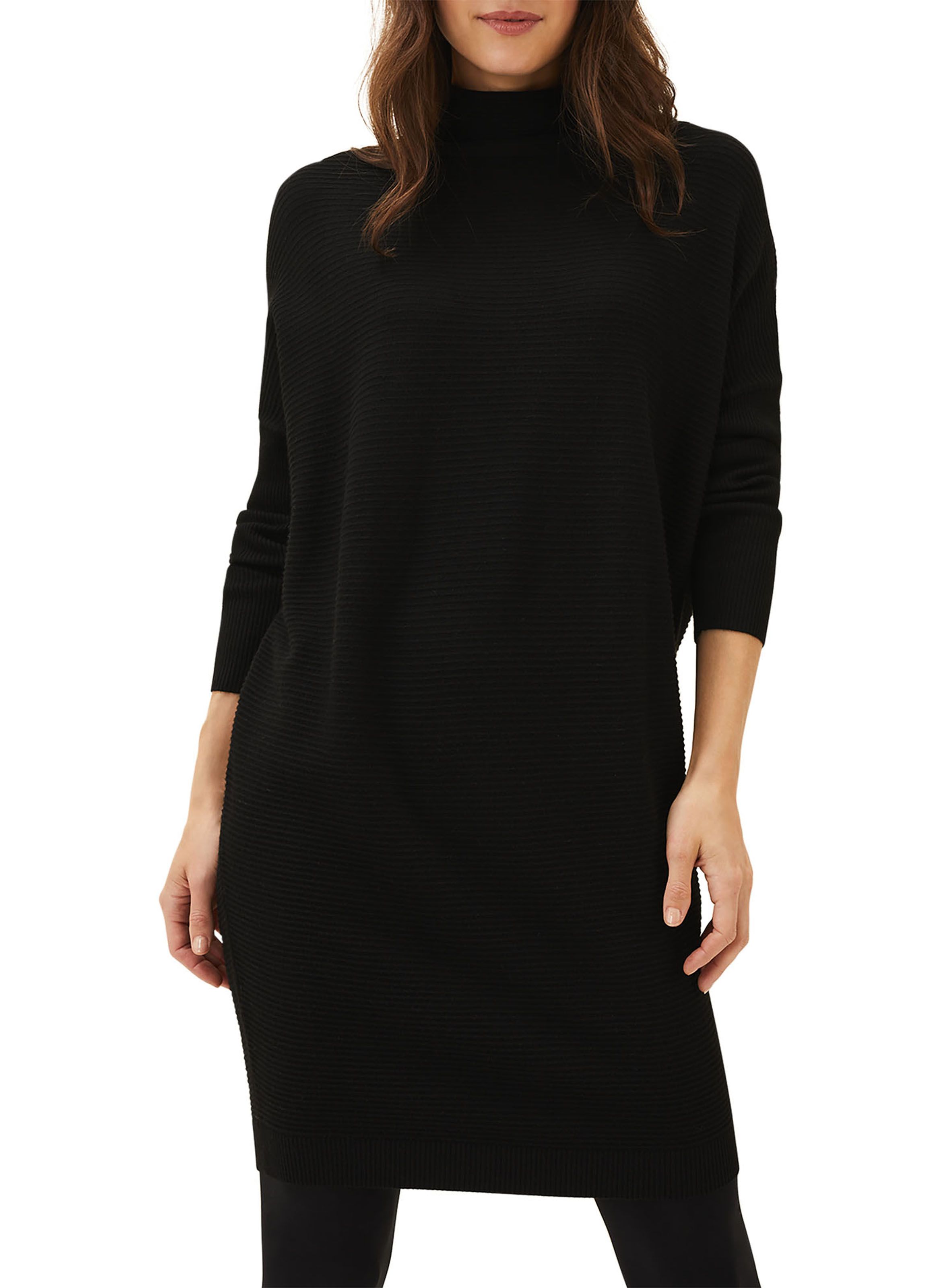 black short turtleneck dress