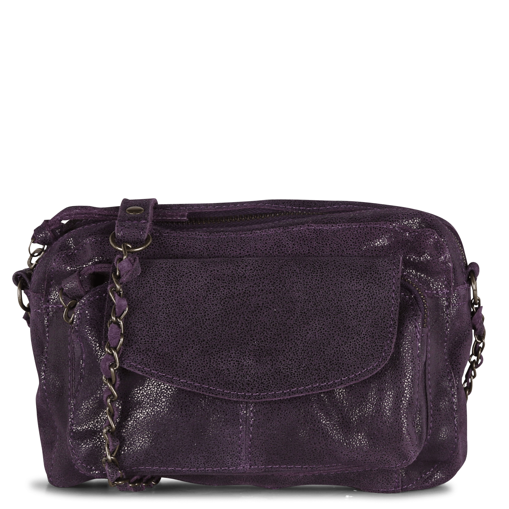 Metallic Leather Messenger Bag Imperial Purple Pieces Women Place