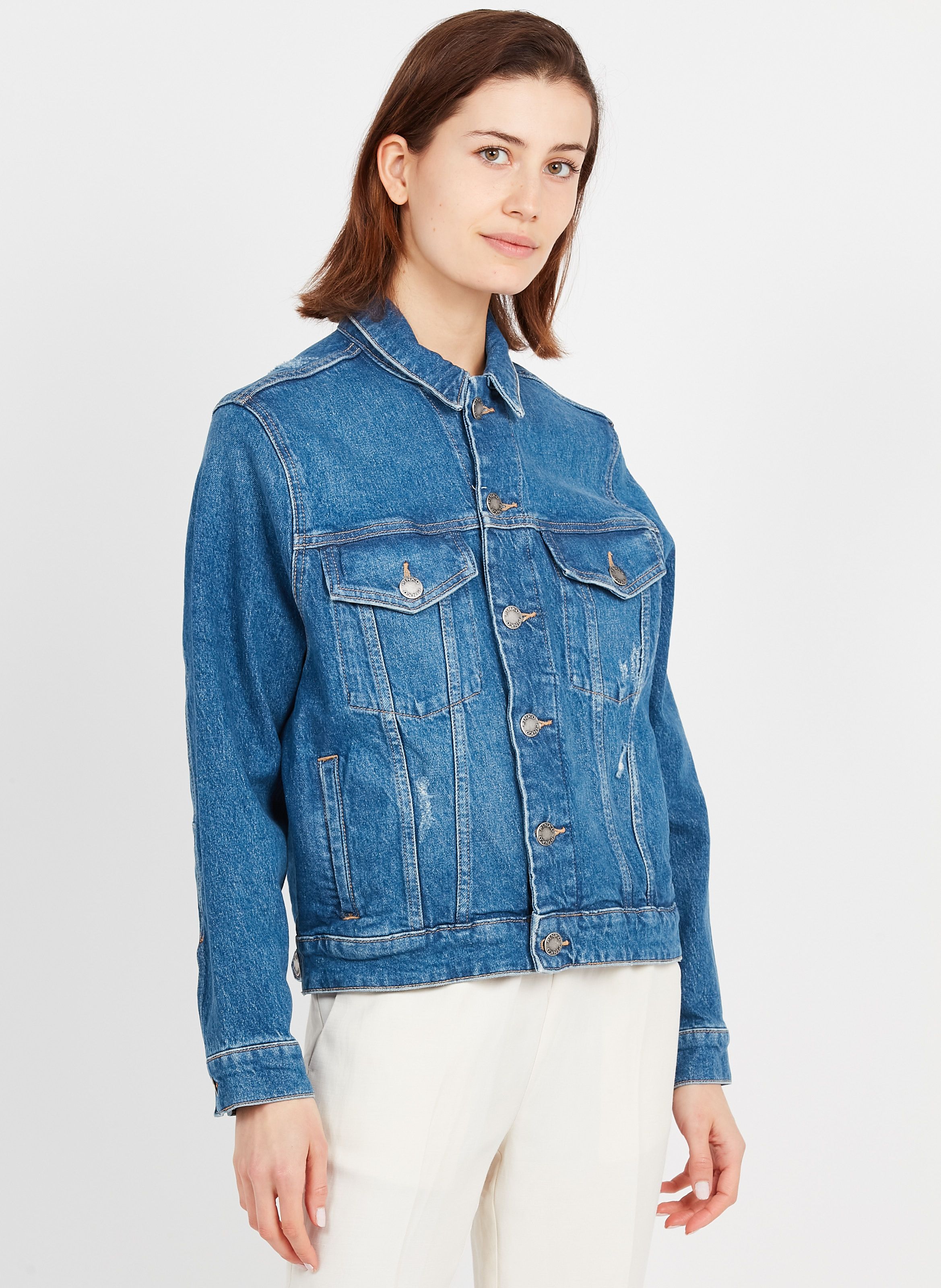 jean jacket with cotton collar