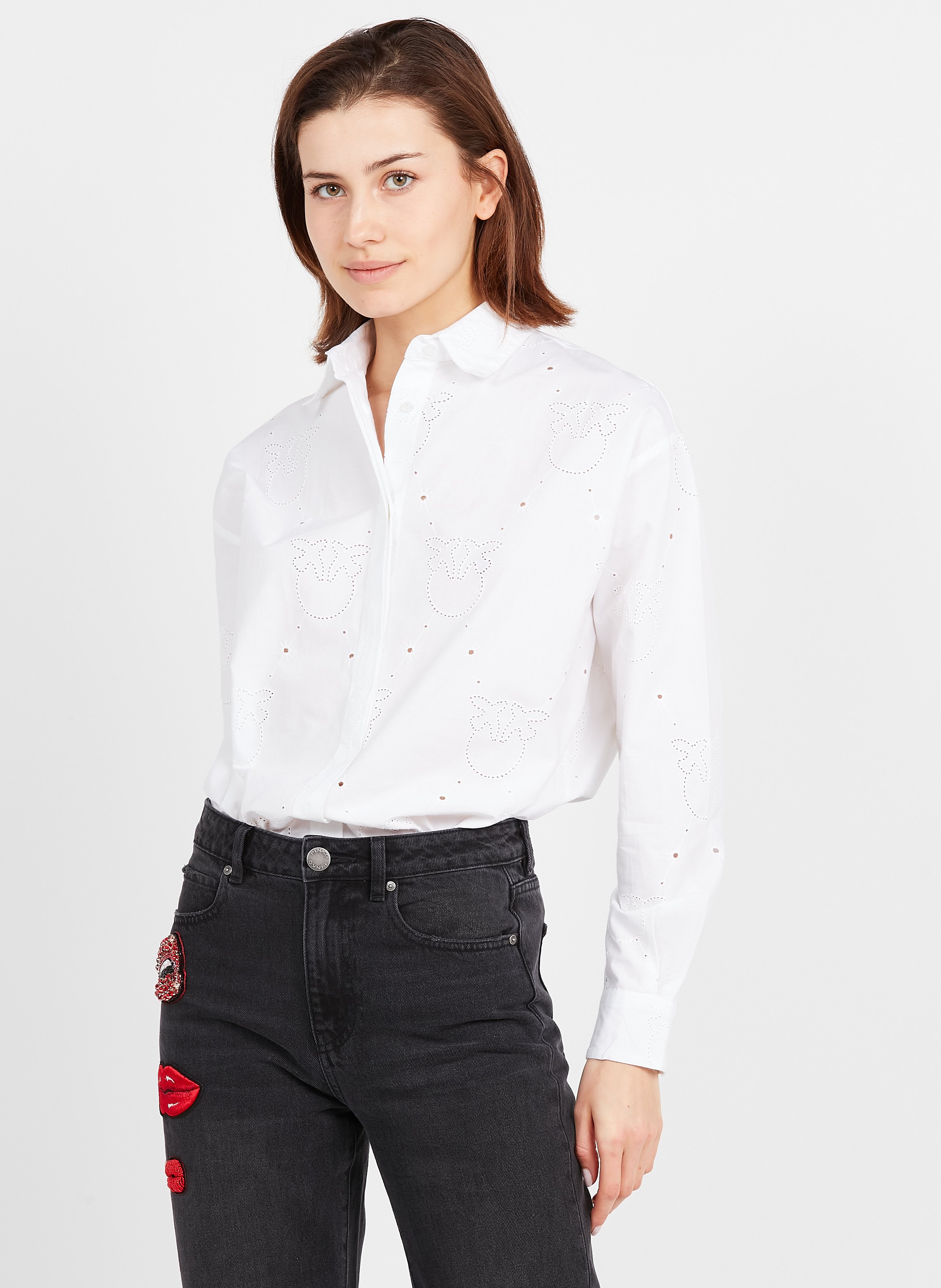 Sale Embroidered Cotton Shirt With 