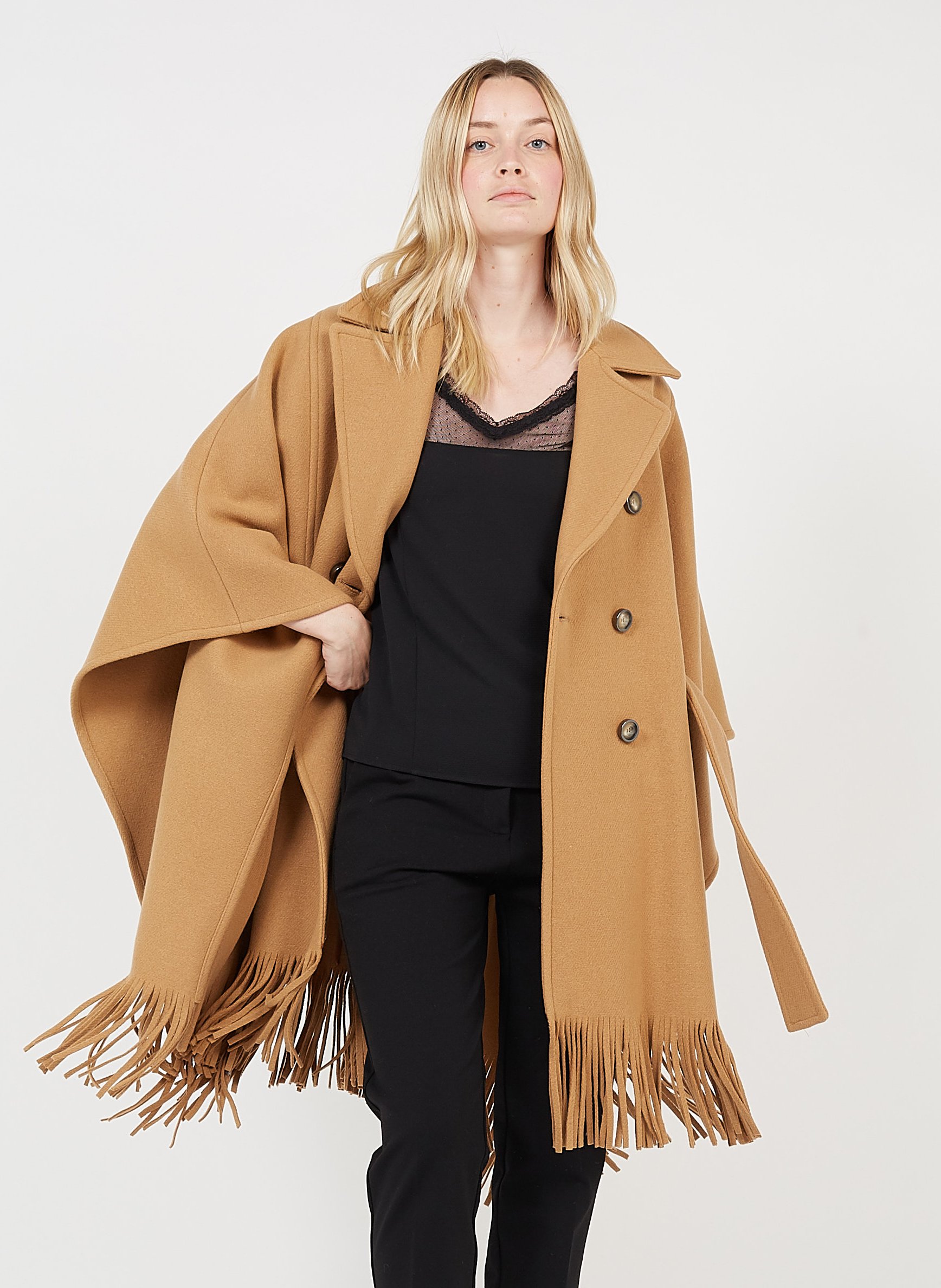 fringe coat womens