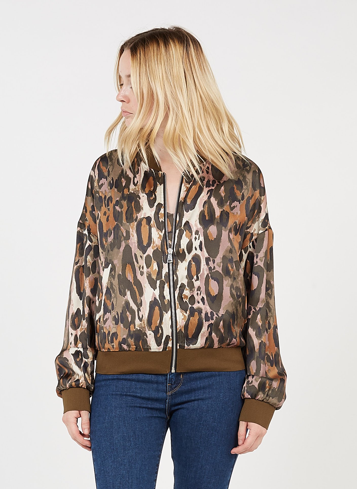 leopard print bomber jacket
