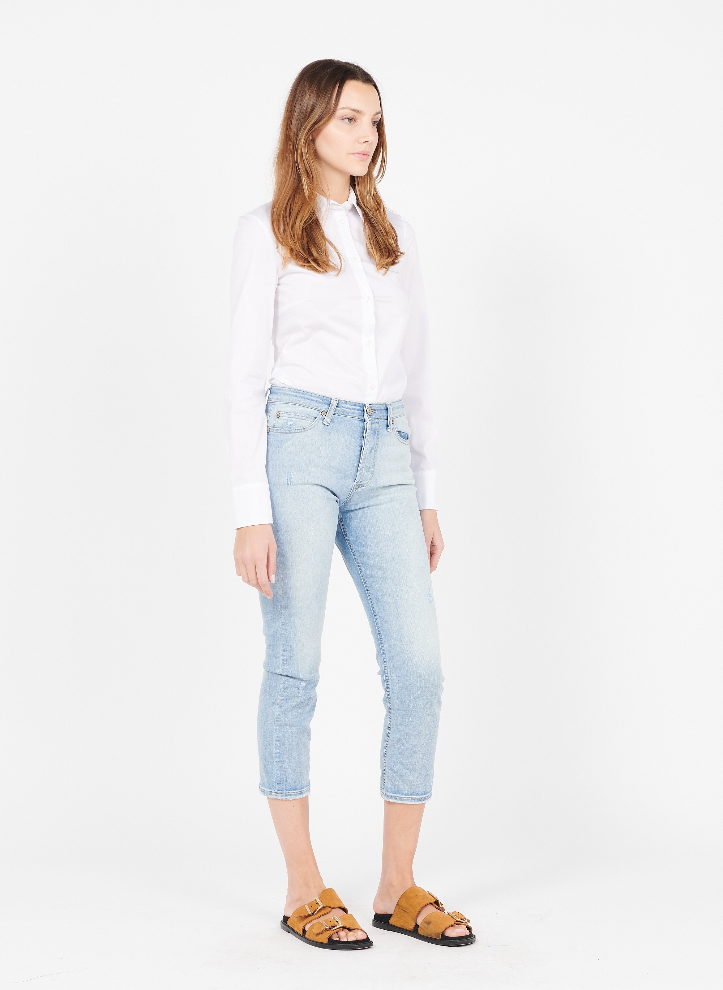 Cotton Denim 7/8 Girlfriend Jeans Blu Denim Please - Women | Place des  Tendances