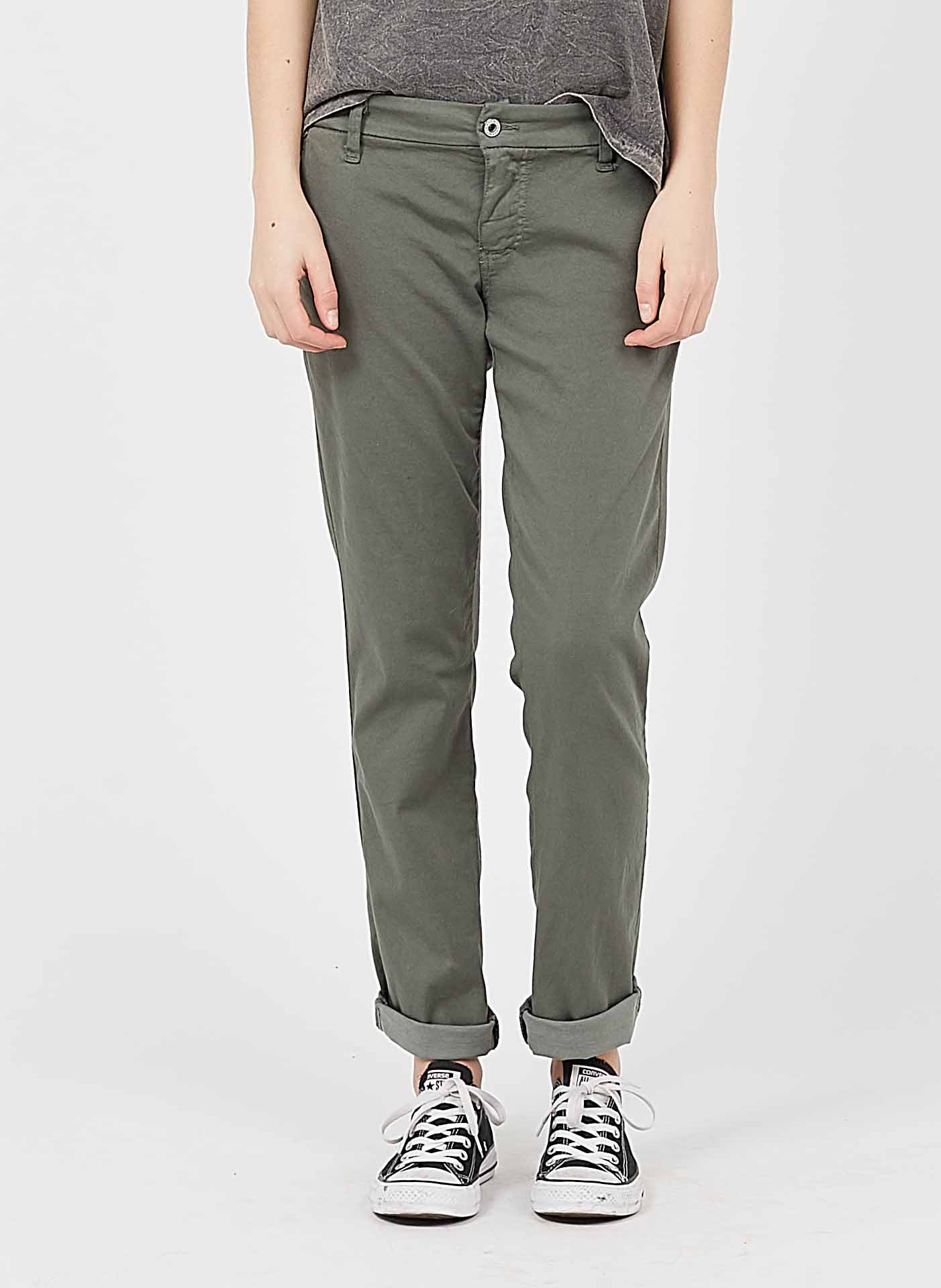 womens gray chinos