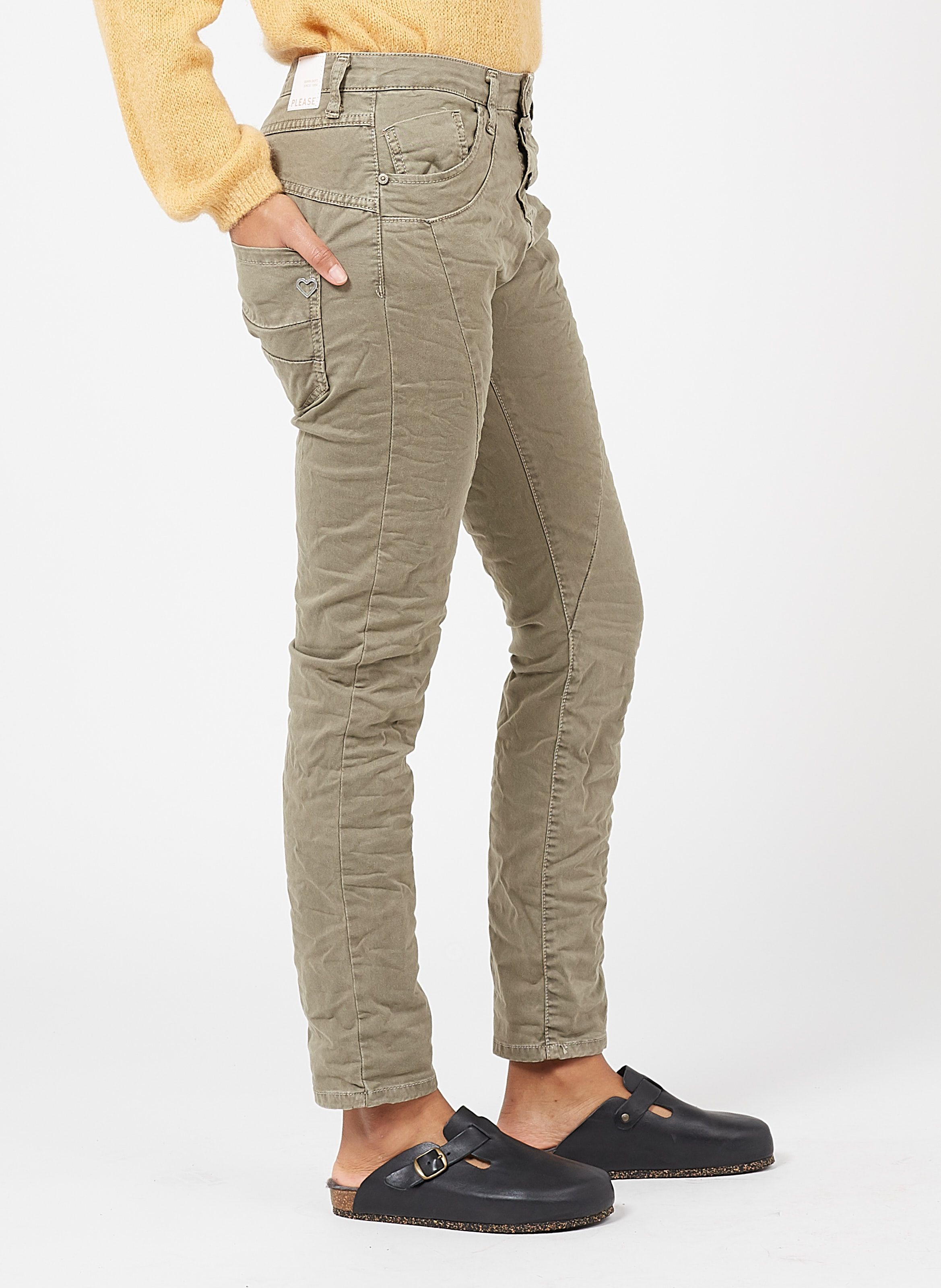 mid rise khaki jeans