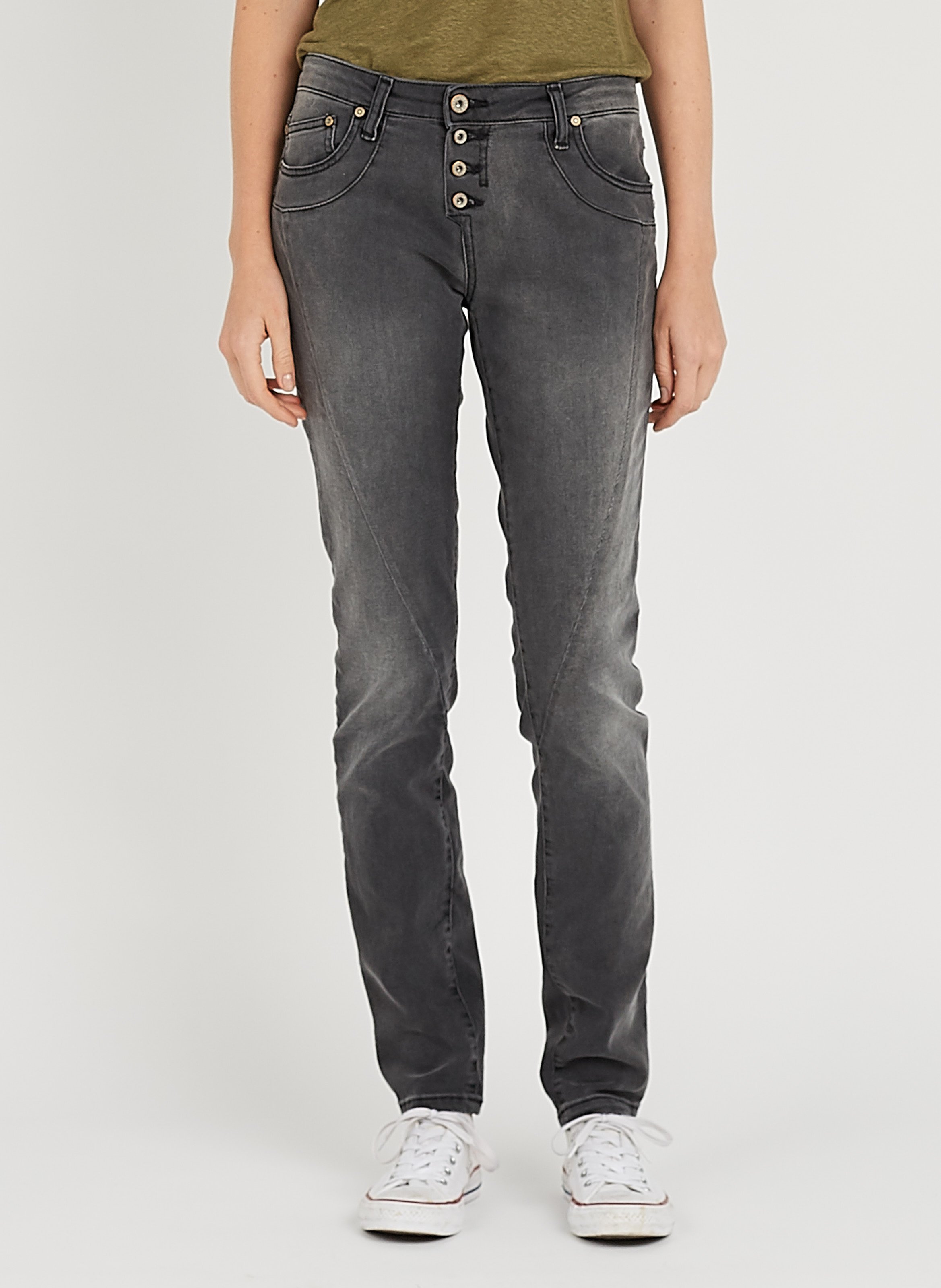 Regular-waist Stretch Skinny Jeans Nero Denim Please - Women | Place des  Tendances